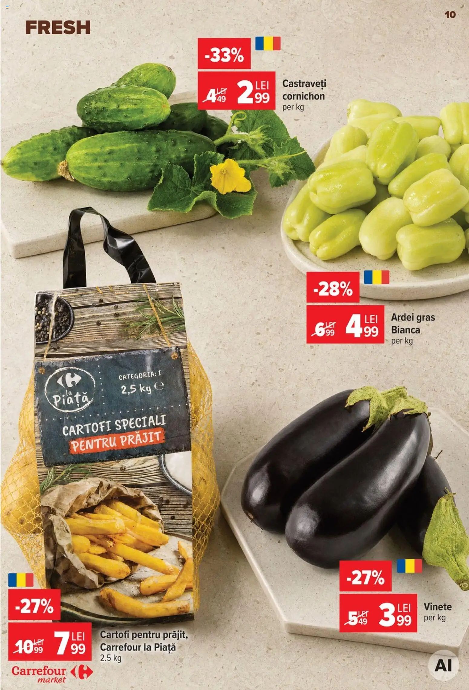 Noul catalog Carrefour – valabil de la 29.07.2026 | Pagină: 10 | Produse: Ardei, Castraveți, Cartofi