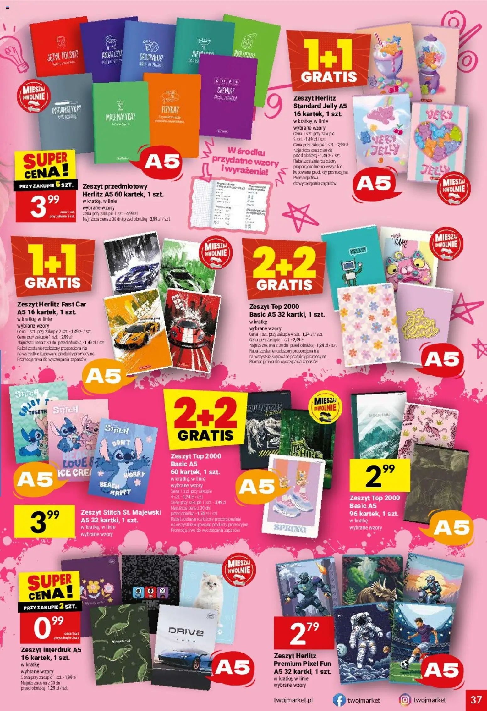 Twój Market gazetka od 12.08.2026 | Strona: 37 | Produkty: Top, Zeszyt