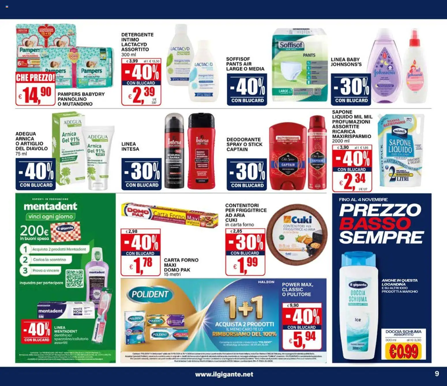 Volantino Il Gigante del 12/10/2026 | Pagina: 9 | Prodotti: Deodorante, Intimo, Forno, Friggitrice