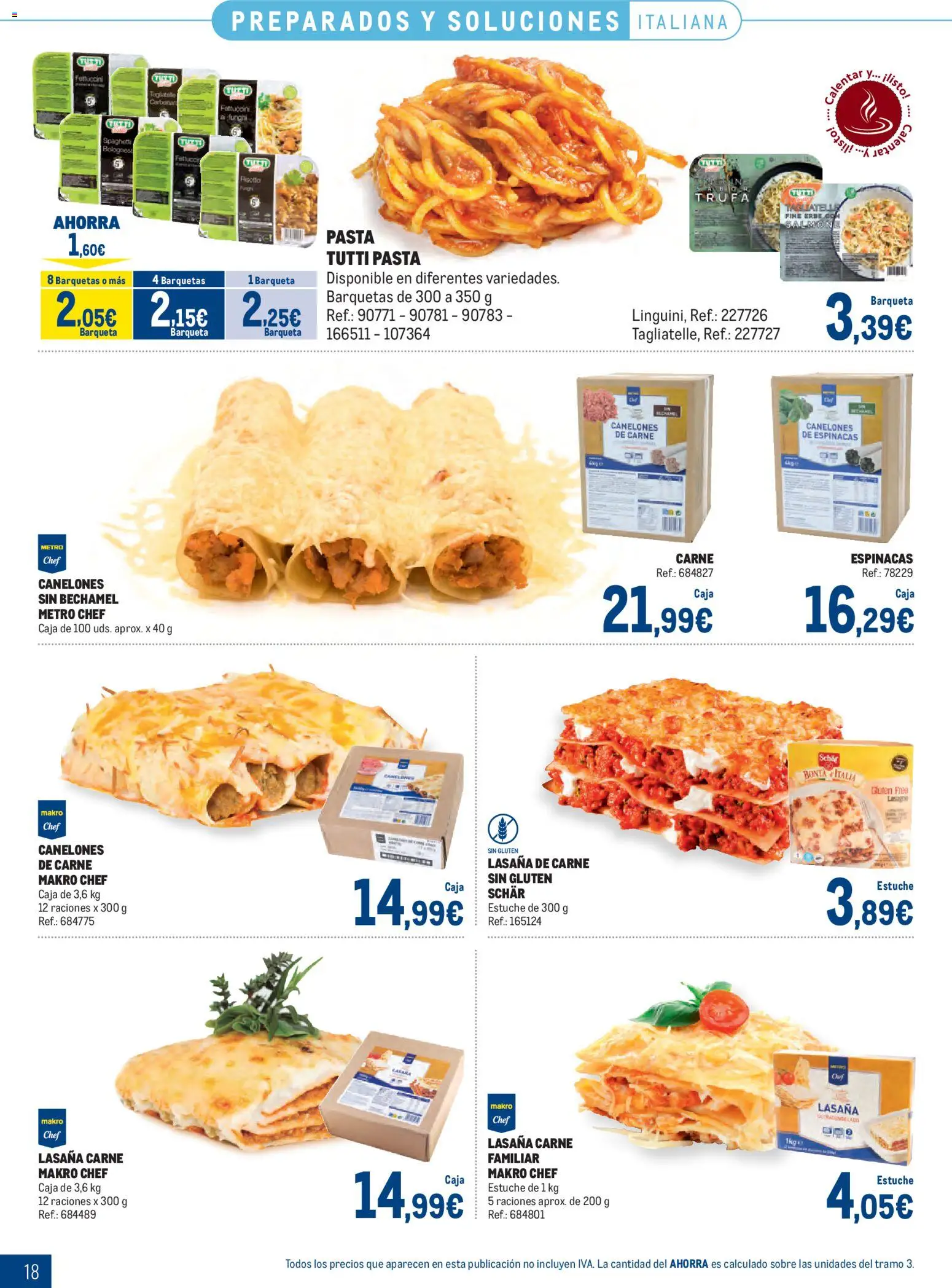 Makro Congelados Centro │ válido desde el 03/08/2026 | Página: 18 | Productos: Πορσελάνη, Pasta, Lasaña, Caja