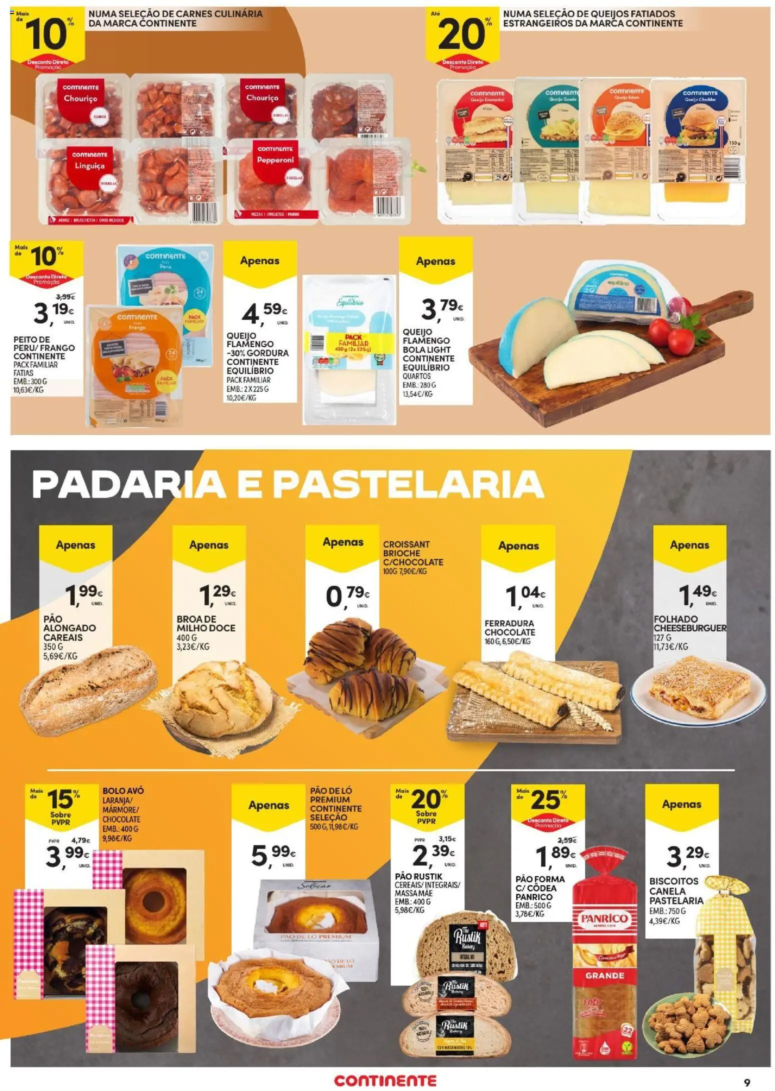 Continente folheto Açores │ válido de 15/10/2026 | Página: 9 | Produtos: Croissant, Canela, Ovos, Pão