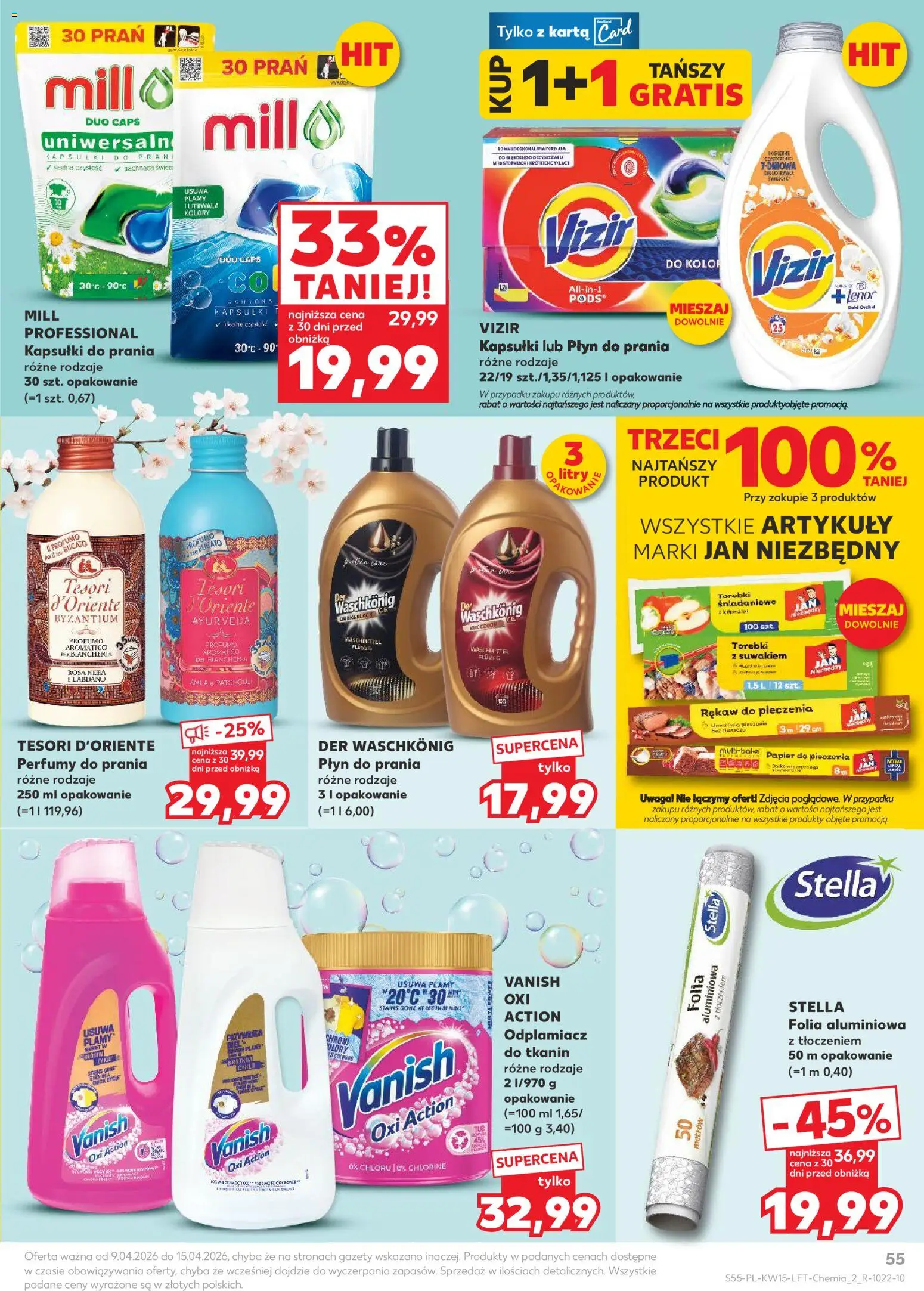 Kaufland gazetka od 09.04.2026 | Strona: 55 | Produkty: Tesori d'oriente, Perfumy, Odplamiacz, Torebki