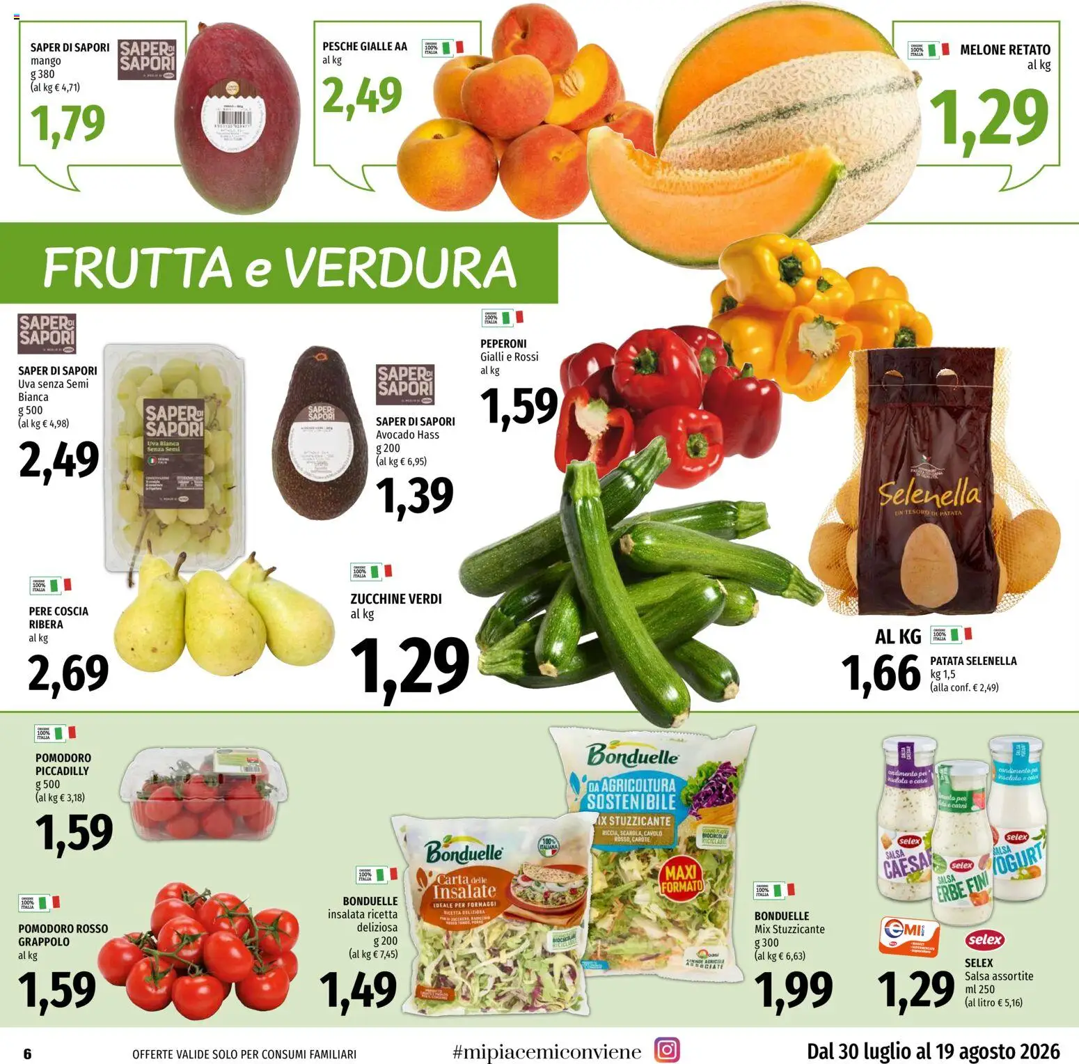 Volantino EMI del 30/07/2026 | Pagina: 6 | Prodotti: Yogurt, Peperoni, Insalata, Zucchine