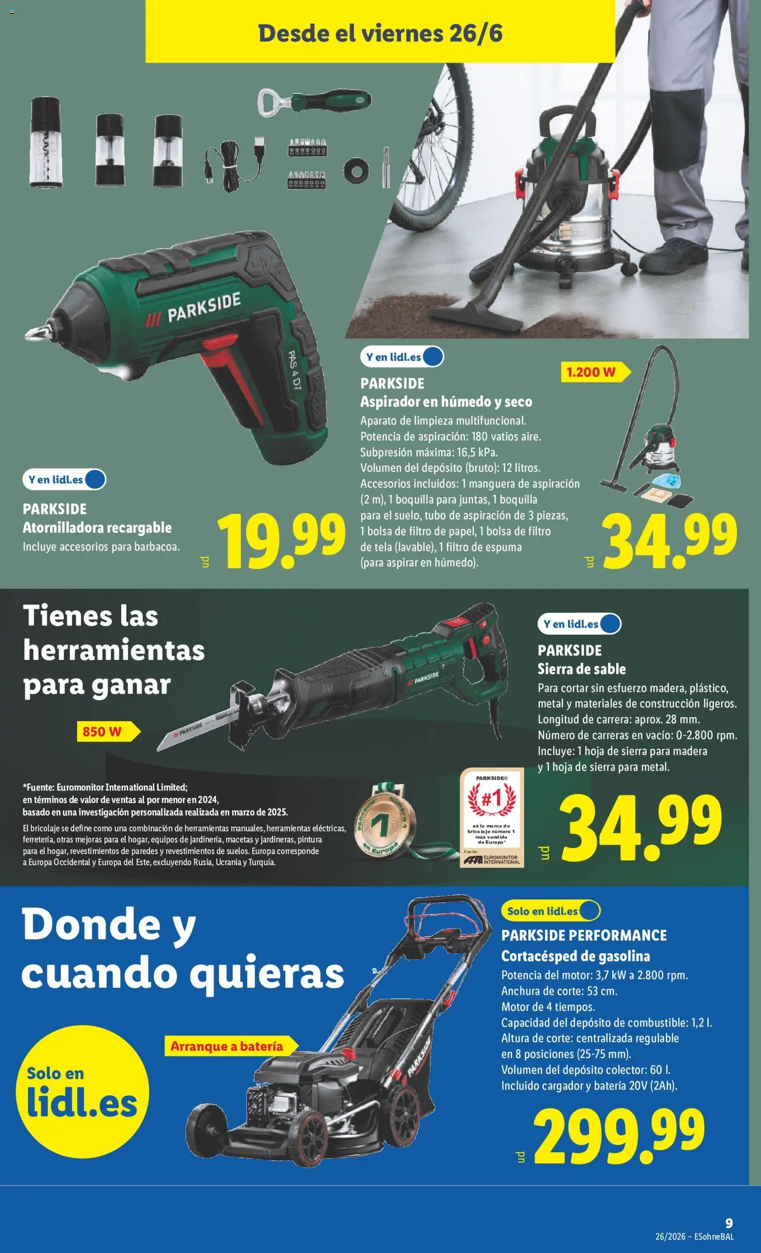 Lidl folleto de bazar │ válido desde el 22.06.2026 | Página: 25 | Productos: Manguera, Bolsa, Aspirador, Απολυμαντικό