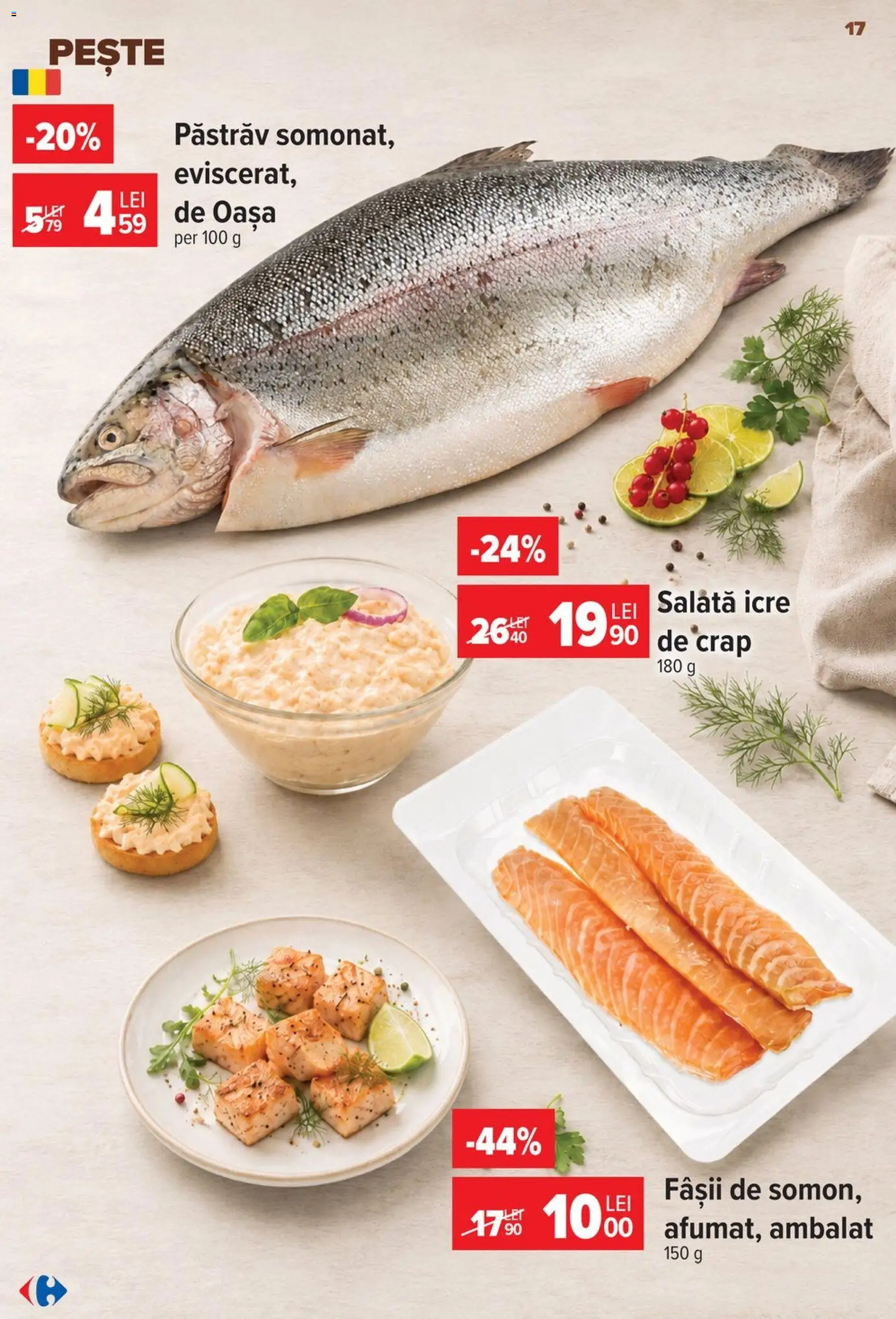 Noul catalog Carrefour – valabil de la 24.06.2026 | Pagină: 17 | Produse: Pește, Salată