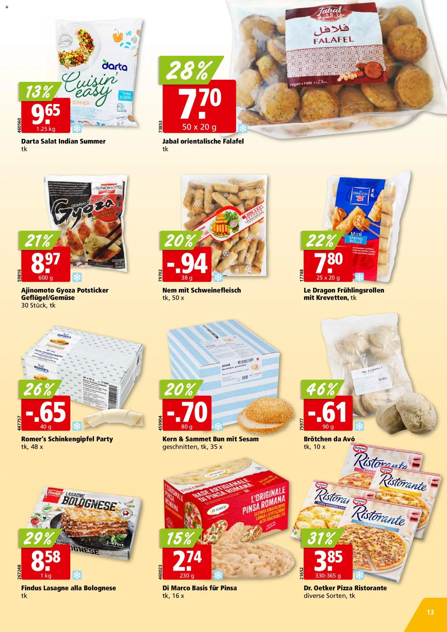 Aligro aktionen Chavannes, Matran, Genf, Sitten – gültig ab 27.07.2026 | Seite: 13 | Produkte: Pizza, Schweinefleisch, Salat