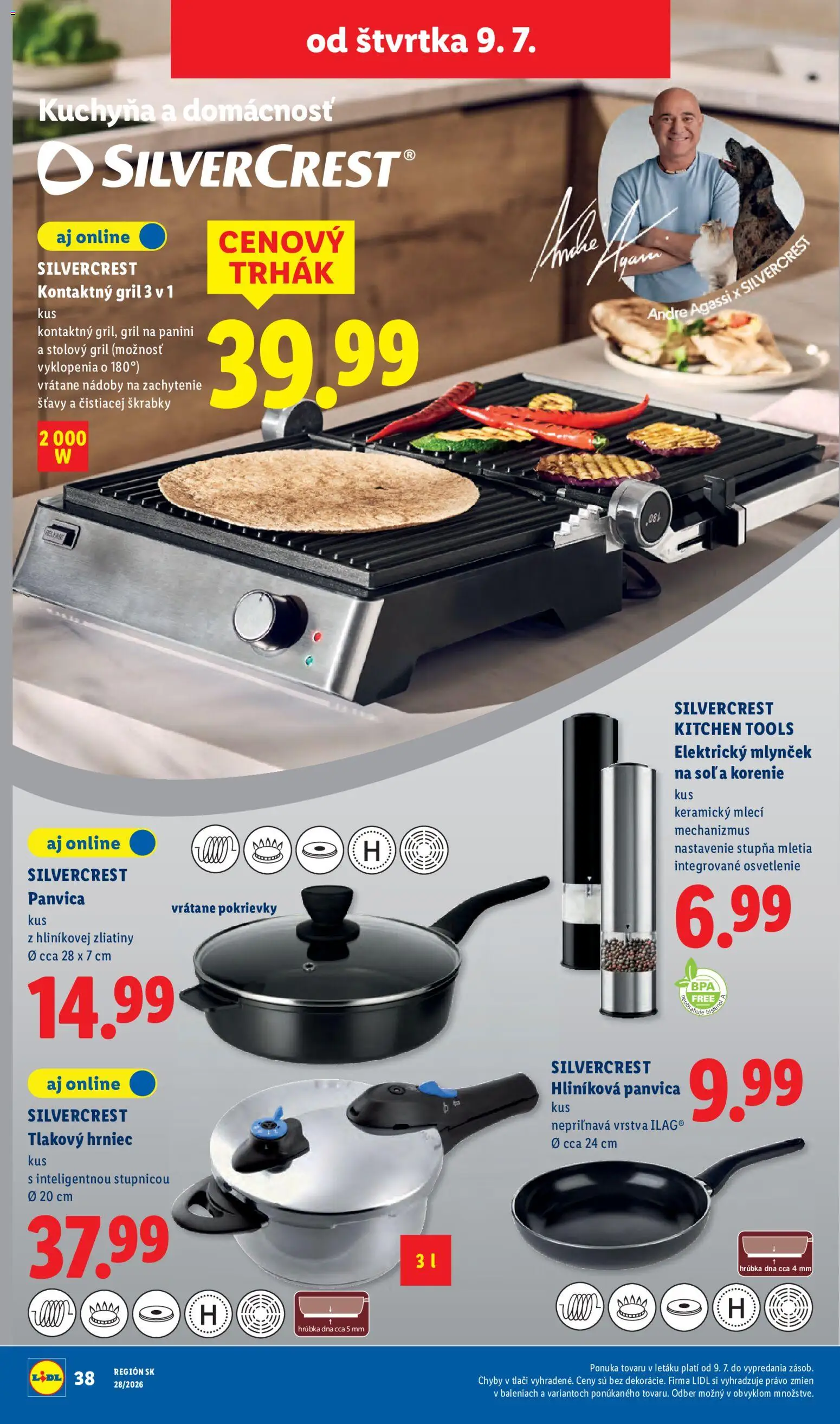 Nové Lidl akcie – leták je platný od 06.07.2026 | Strana: 88 | Produkty: Gril, Osvetlenie, Kuchyňa, Panvica