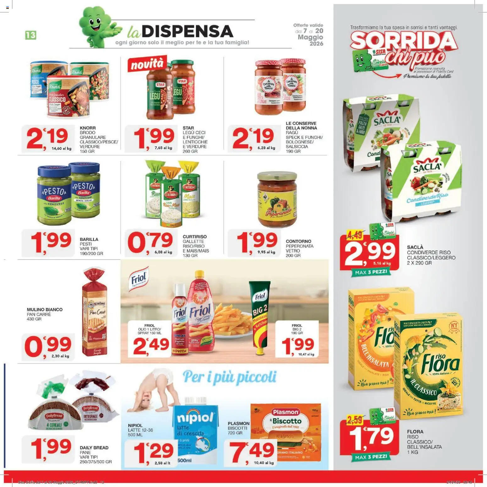 Volantino SISA del 07.05.2026 | Pagina: 13 | Prodotti: Speck, Biscotti, Lenticchie, Mais