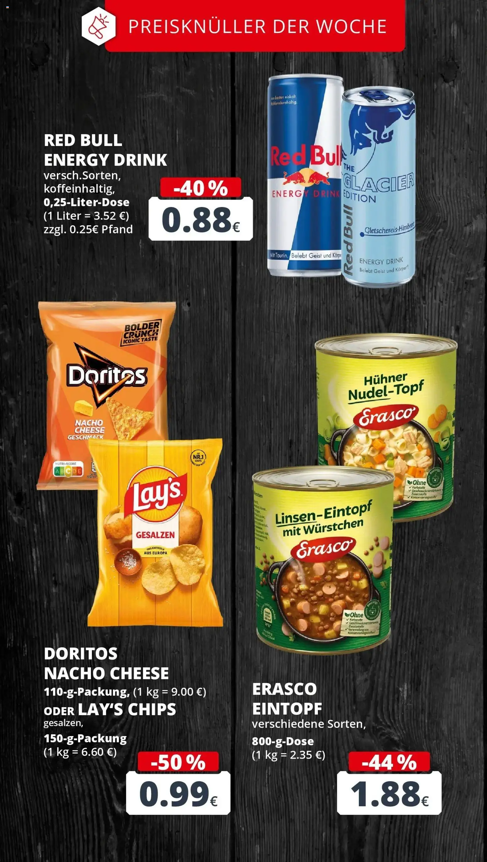 REWE Prospekt ab 21.09.2026 zum Blättern » Angebote | Seite: 4 | Produkte: Red bull, Energy, Erasco, Chips