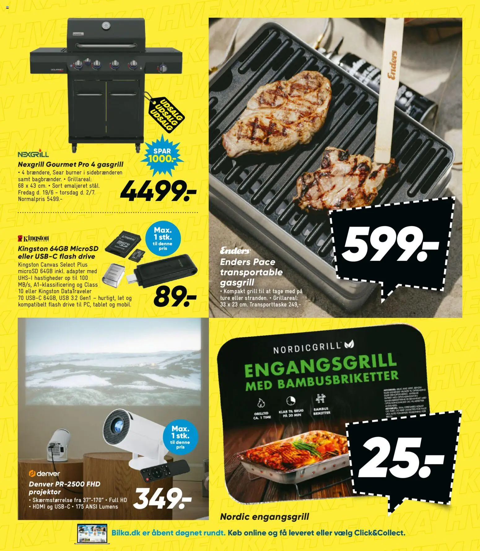 Bilka tilbudsavis – gyldig fra 19.06.2026 | Side: 13 | Produkter: Projektor, Tablet, USB, Grill