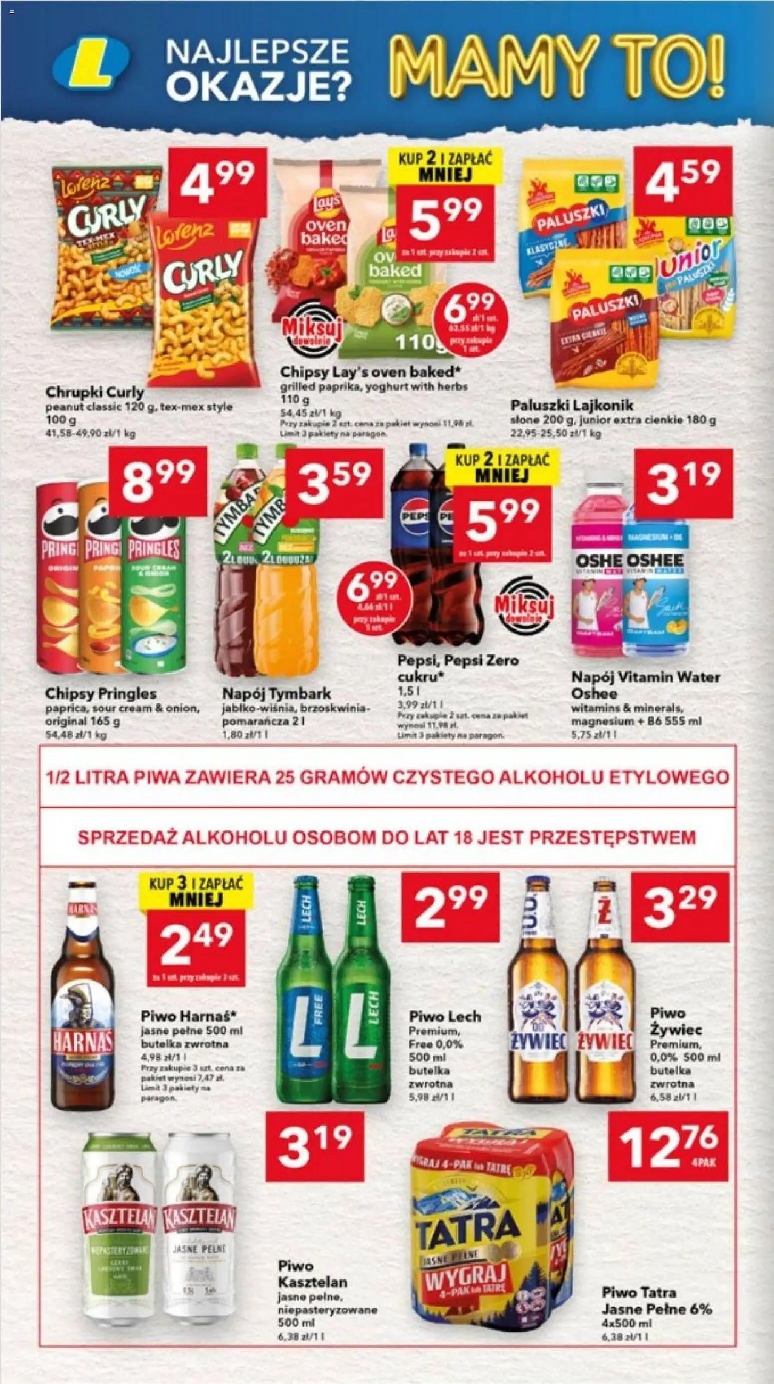 Lewiatan gazetka - Katowice od 13.08.2026 | Strona: 6 | Produkty: Lech, Oshee, Piwo, Pepsi Zero