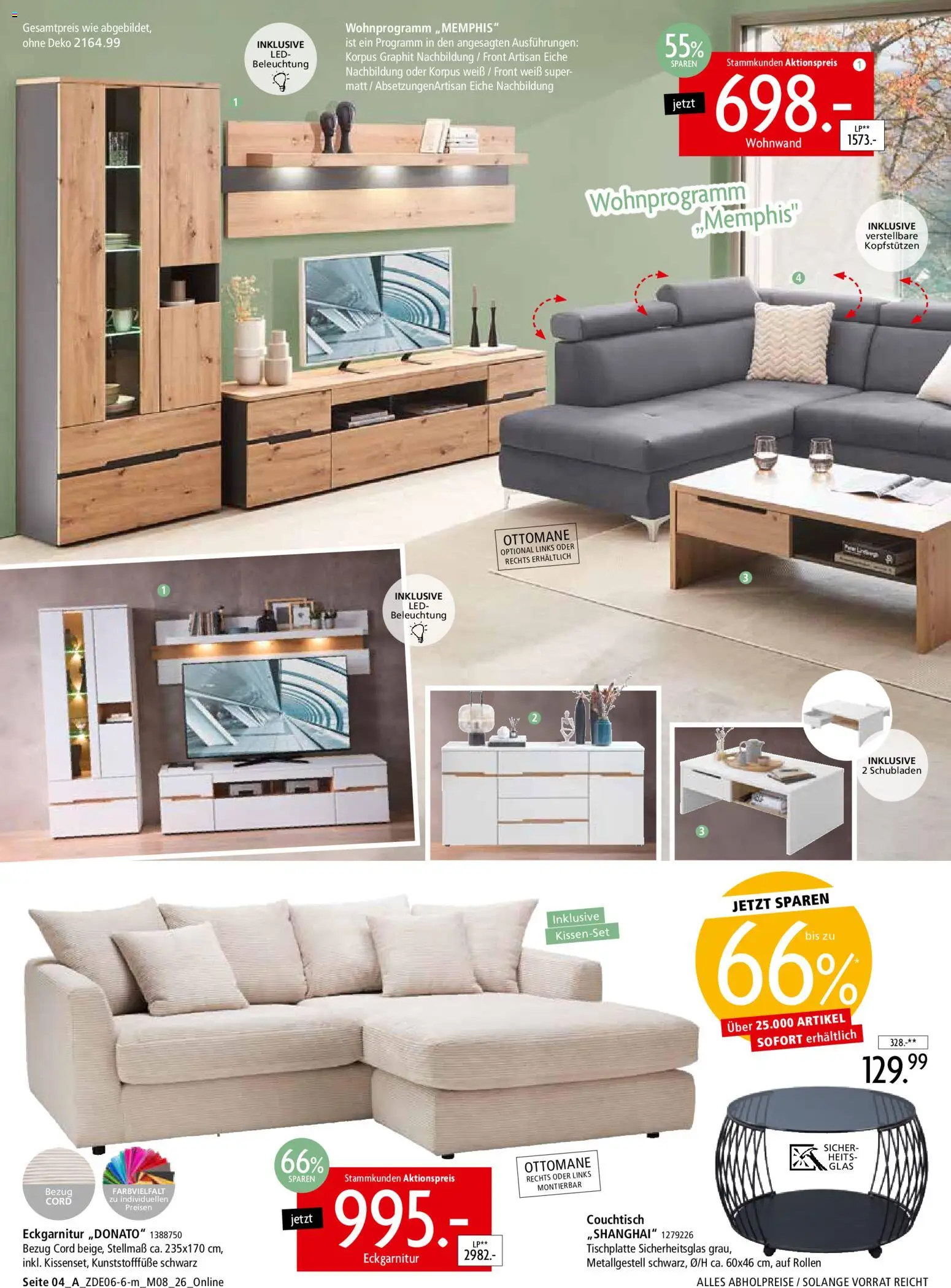 Zurbrüggen Mitnahme Möbel – gültig ab 13.06.2026 | Seite: 6 | Produkte: Wohnwand, Couchtisch