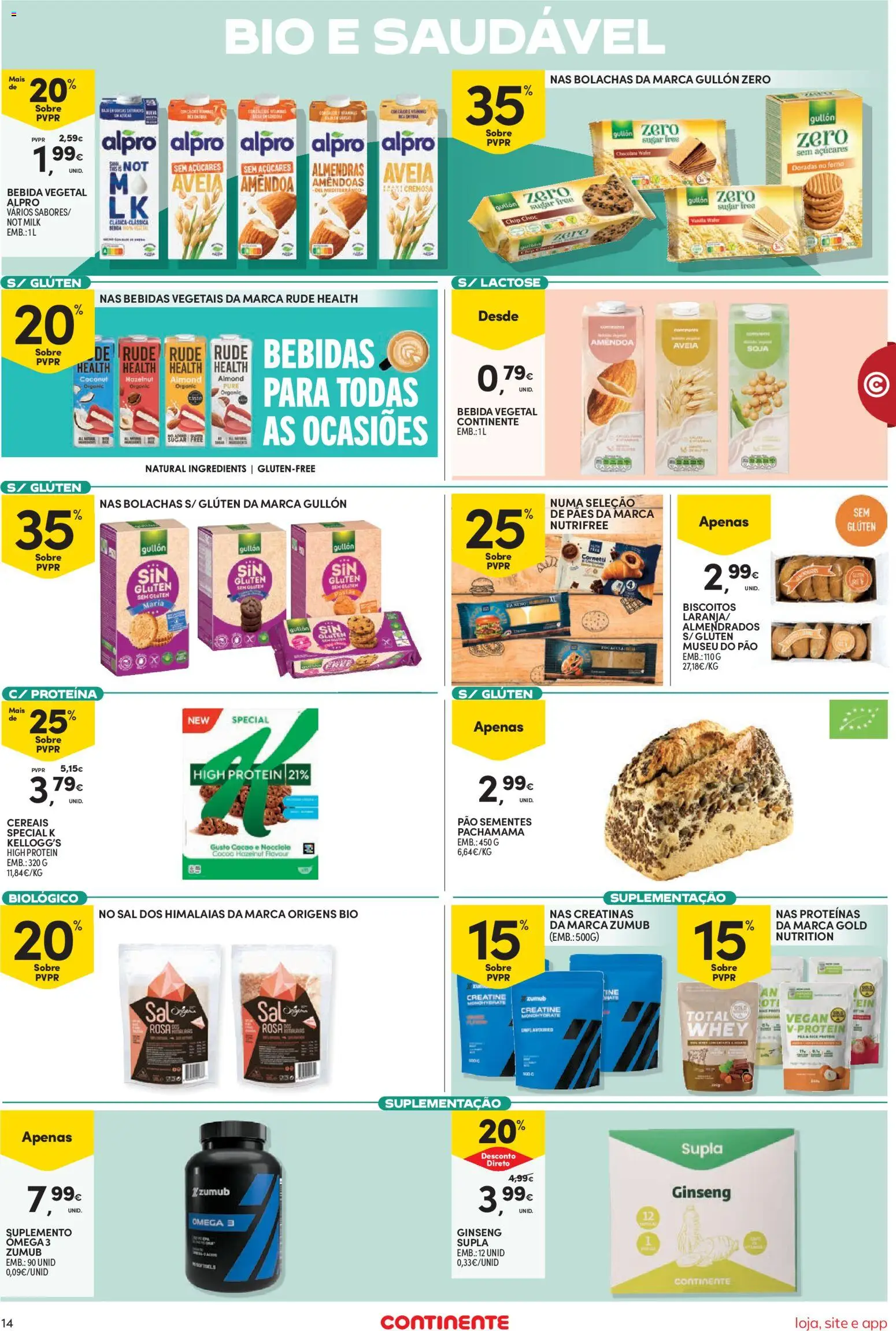 Continente Semanal Continente Bom Dia │ válido de 15/09/2026 | Página: 14 | Produtos: Aveia, Forno, Bebidas, Bebidas vegetais