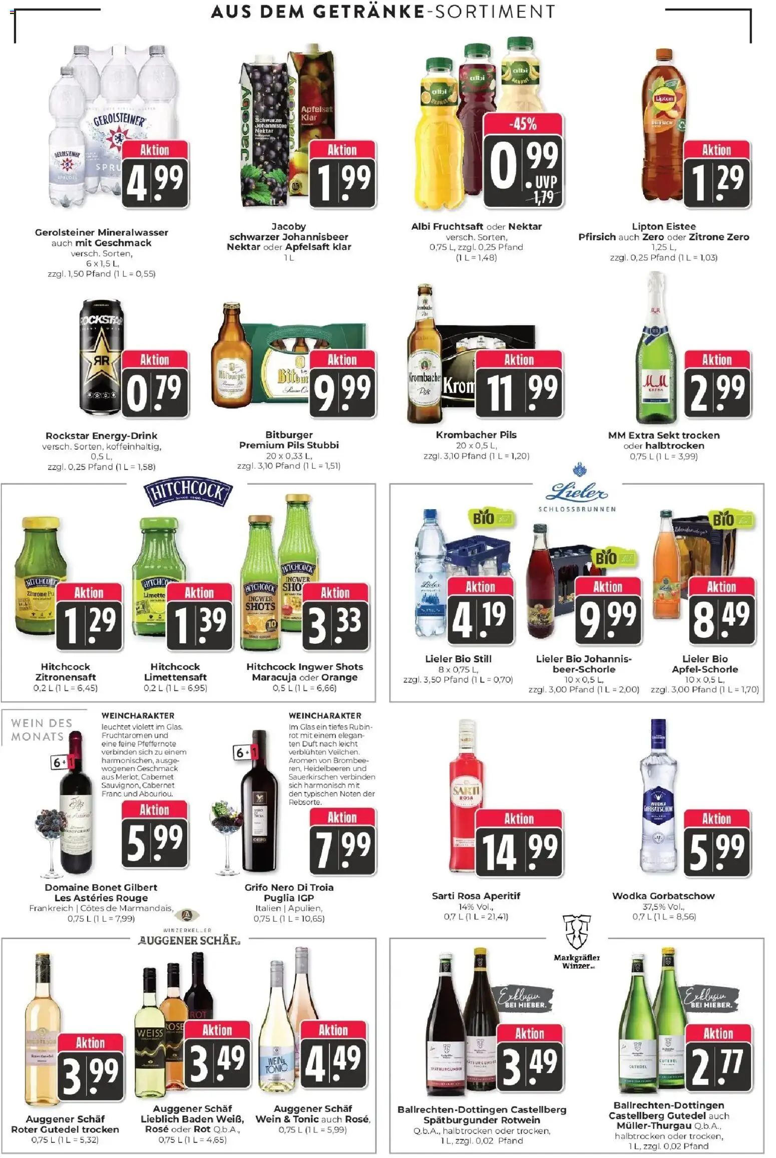 Edeka Prospekt Schliengen (ab 19.10.2026) » Angebote Online | Seite: 15 | Produkte: Bitburger, Rouge, Limette, Wodka gorbatschow