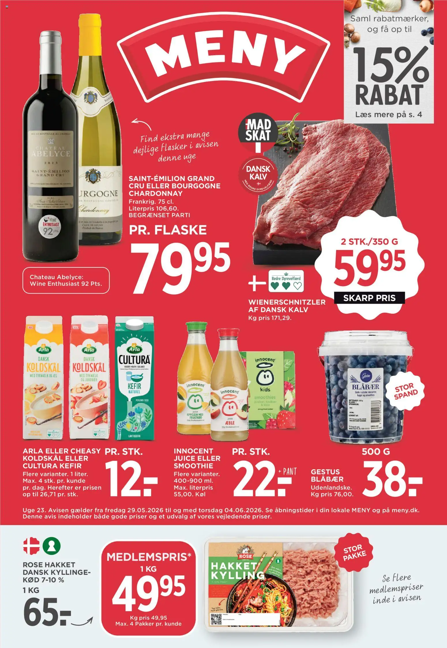 Meny tilbudsavis – gyldig fra 29.05.2026 | Side: 1 | Produkter: Blåbær, Juice, Jordbær, Smoothie