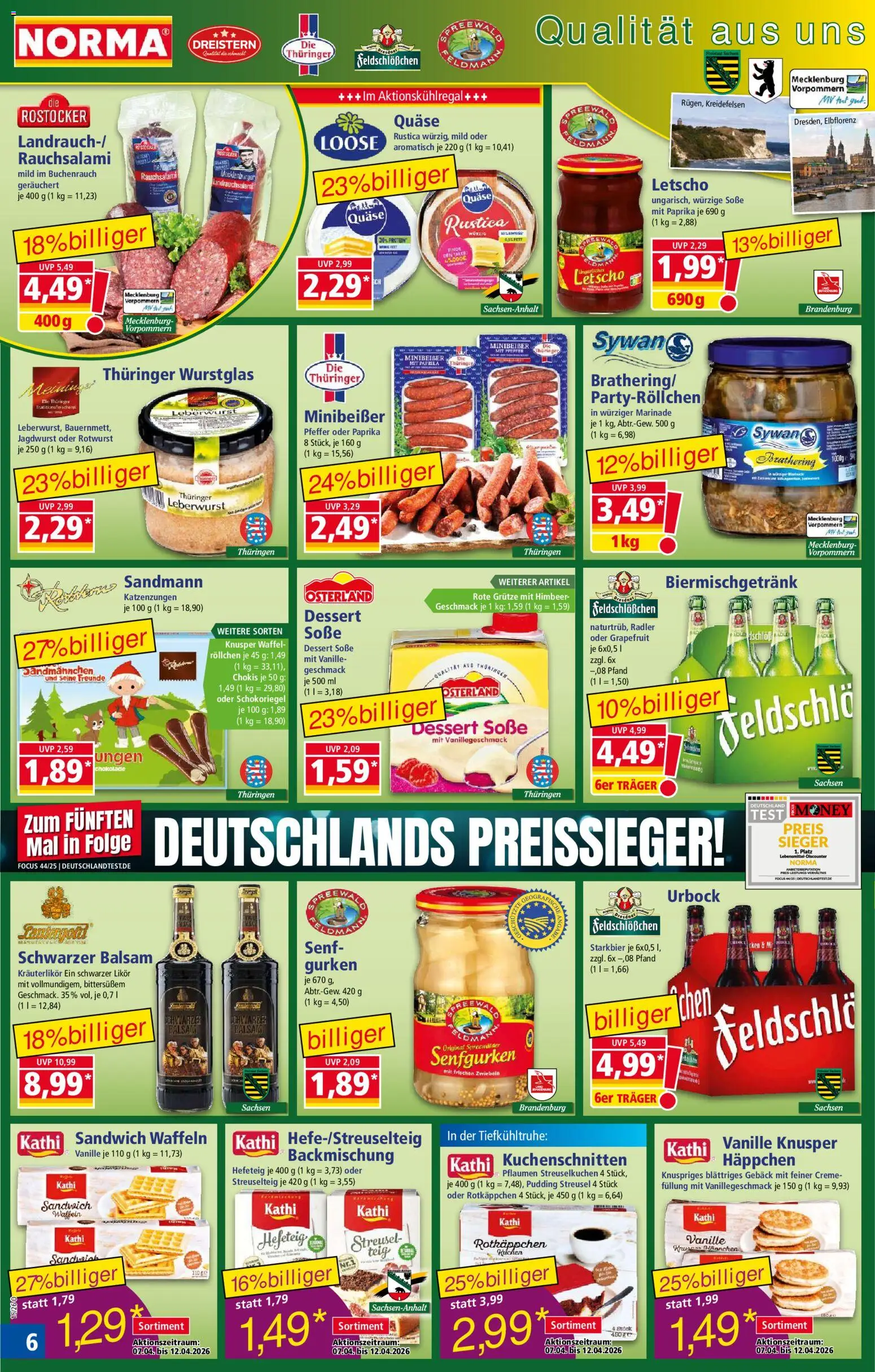 Norma Prospekt 	 – gültig ab 07.04.2026 | Seite: 6 | Produkte: Pflaumen, Creme, Pfeffer, Rotkäppchen