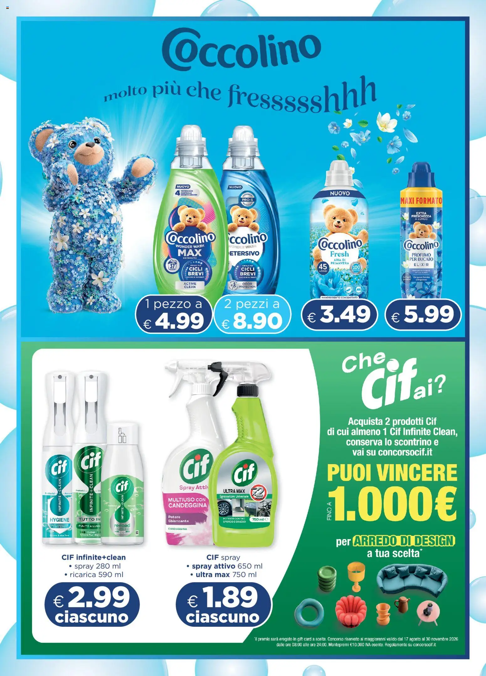 Volantino Acqua e Sapone del 30/08/2026 | Pagina: 4 | Prodotti: Ammorbidente, Candeggina, Sgrassatore, Profumo