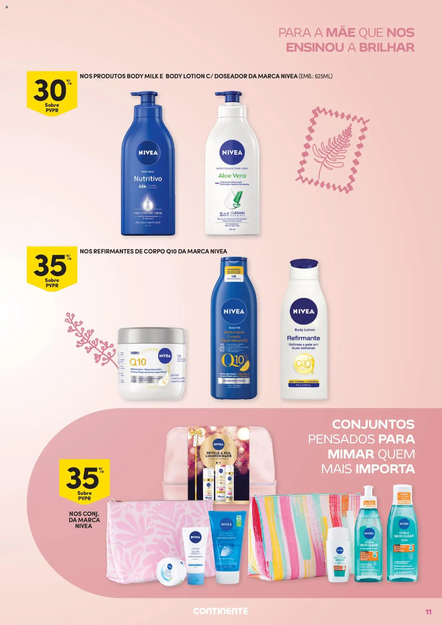 Continente Dia da Mãe │ válido de 14.04.2026 | Página: 11 | Produtos: Toner, Sérum, Manteiga, Creme