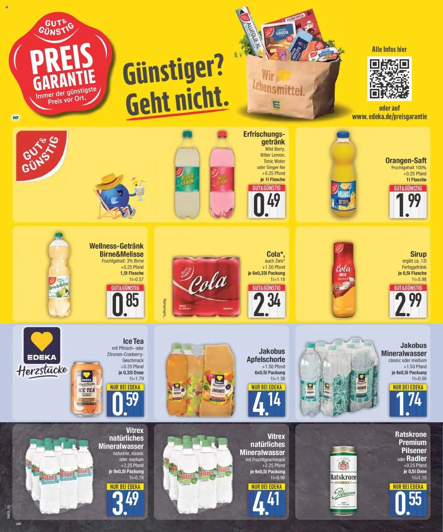 E center Prospekt Unterhaching (ab 10.08.2026) zum Blättern | Seite: 10 | Produkte: Cola, Sirup, Pfirsich, Birne