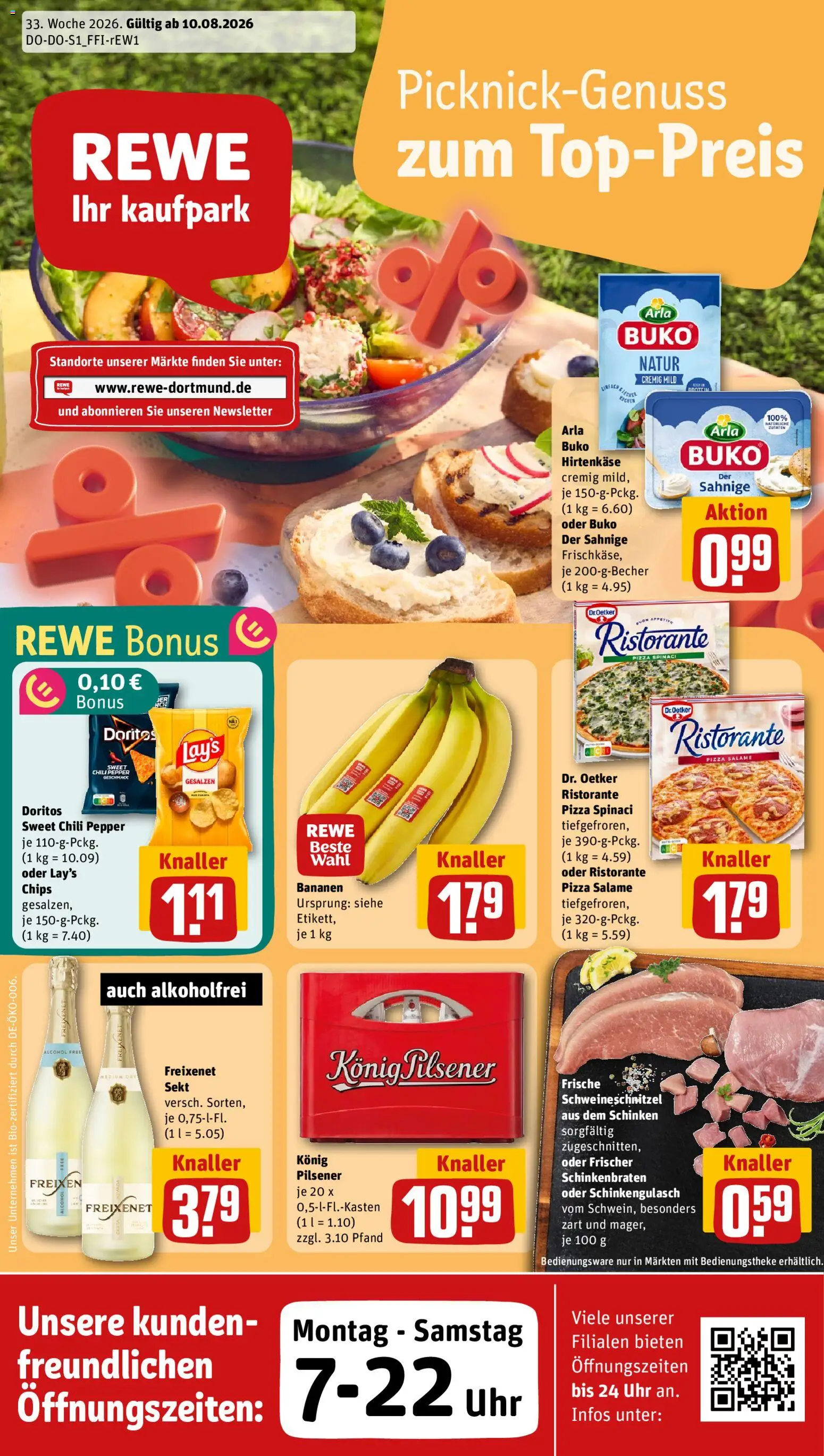 Rewe ihr Kaufpark Prospekt – gültig ab 10.08.2026 | Seite: 3 | Produkte: Ristorante, Freixenet, Bananen, Schinken