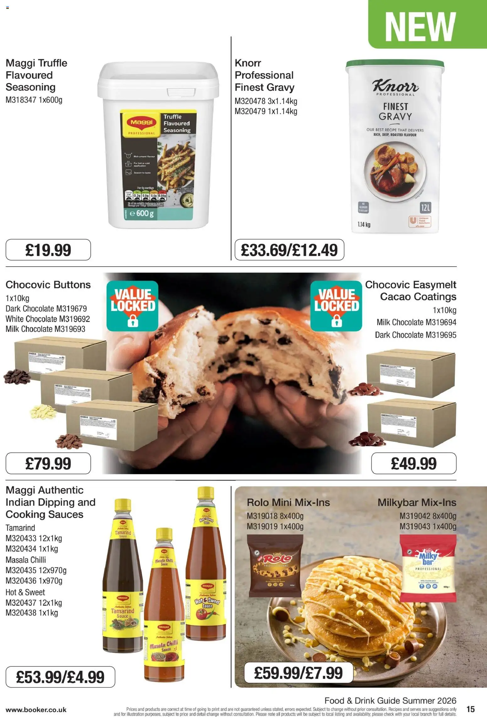 {H1} | Page: 15 | Products: Sauce, Milk, White chocolate, Sauces