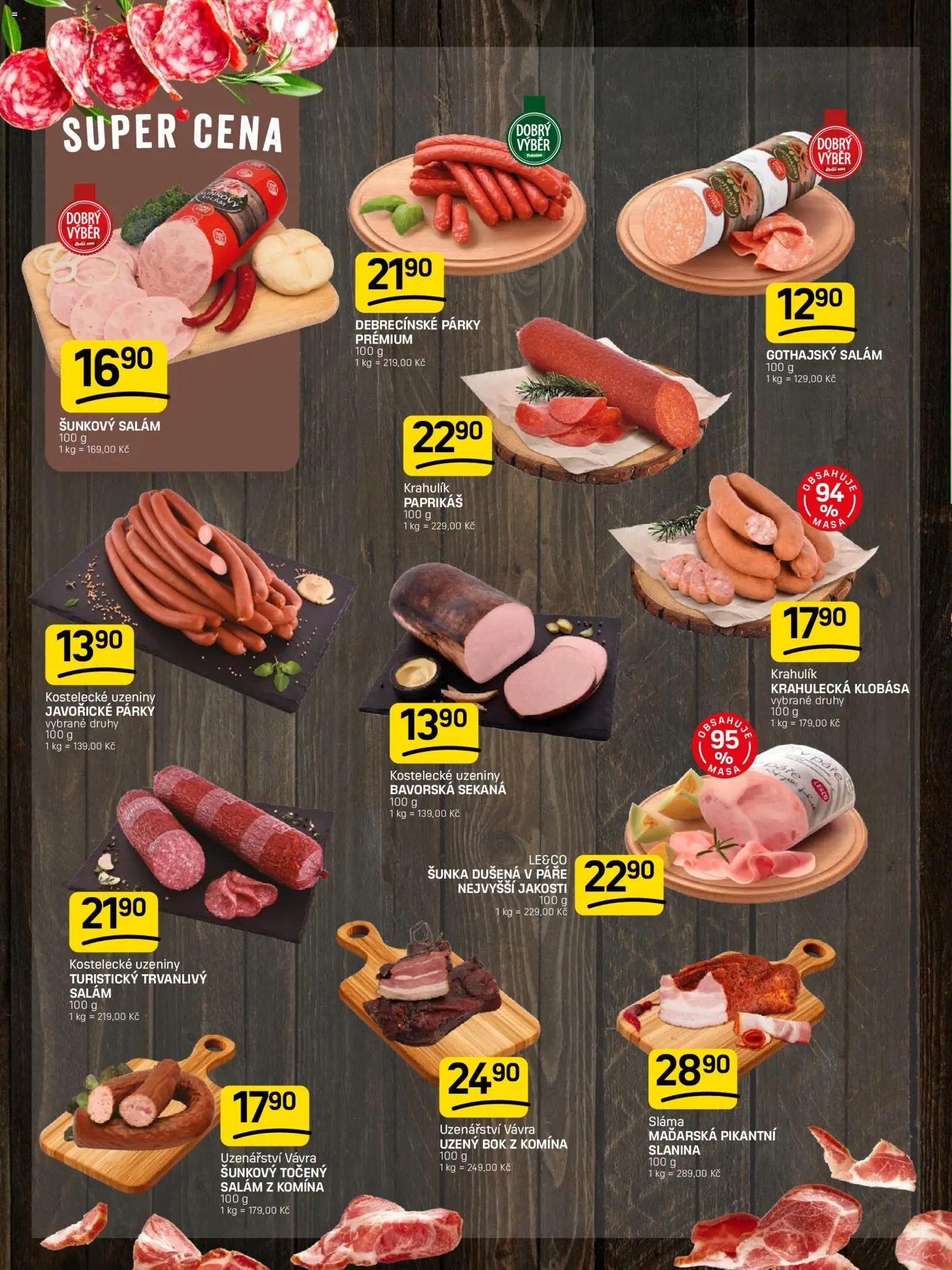 Flop leták od 09.09.2026 | Strana: 2 | Produkty: Salám, Párky, Gothajský salám, Slanina