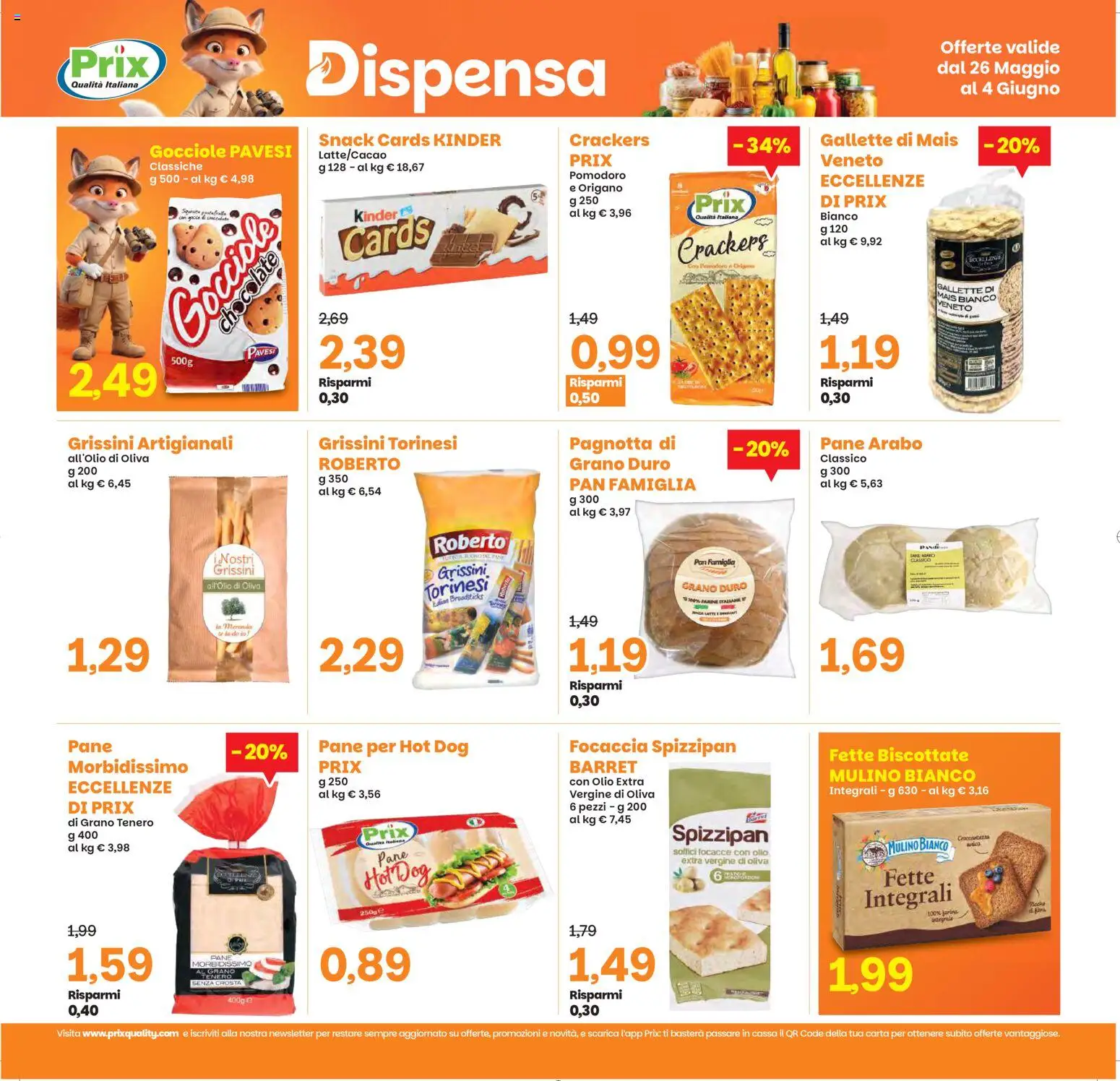 Volantino Prix del 26.05.2026 | Pagina: 16 | Prodotti: Pane, Olio, Crackers, Gallette