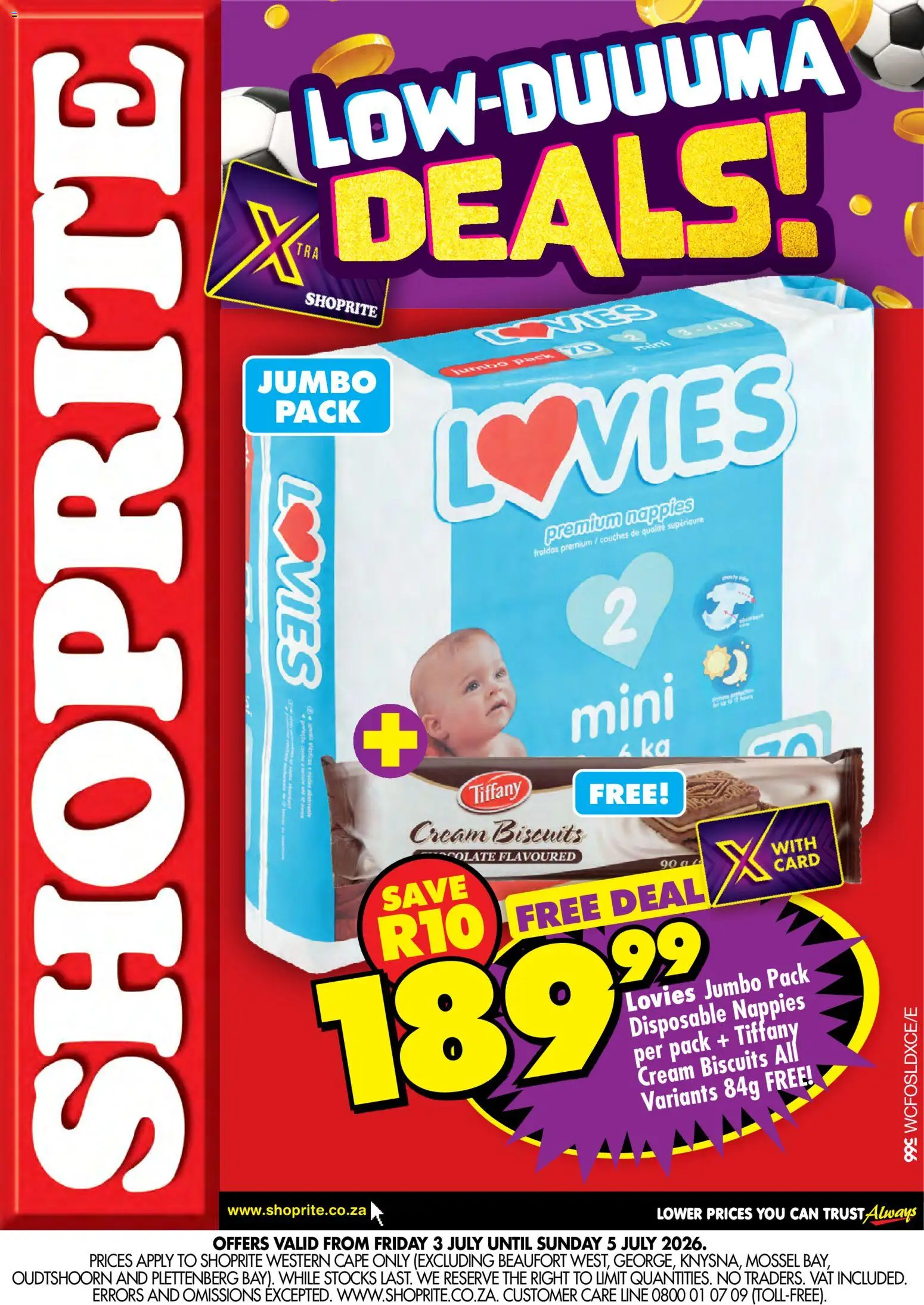 New Shoprite catalogue – valid from 03/07/2026 | Page: 1 | Products: Biscuits, Cream, Nappies