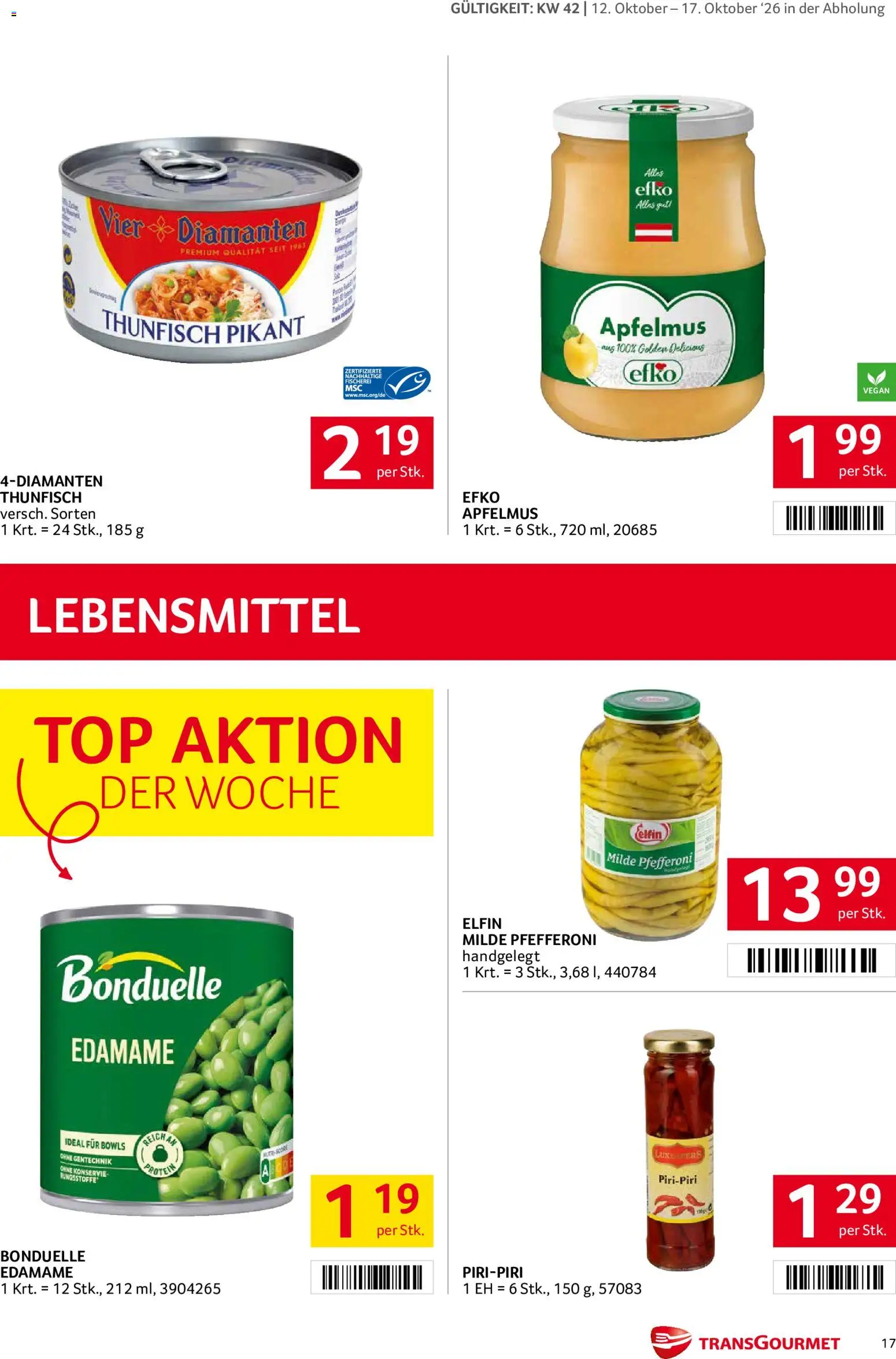 Transgourmet Broschüre gültig ab 11.10.2026 | Seite: 16 | Produkte: Lebensmittel