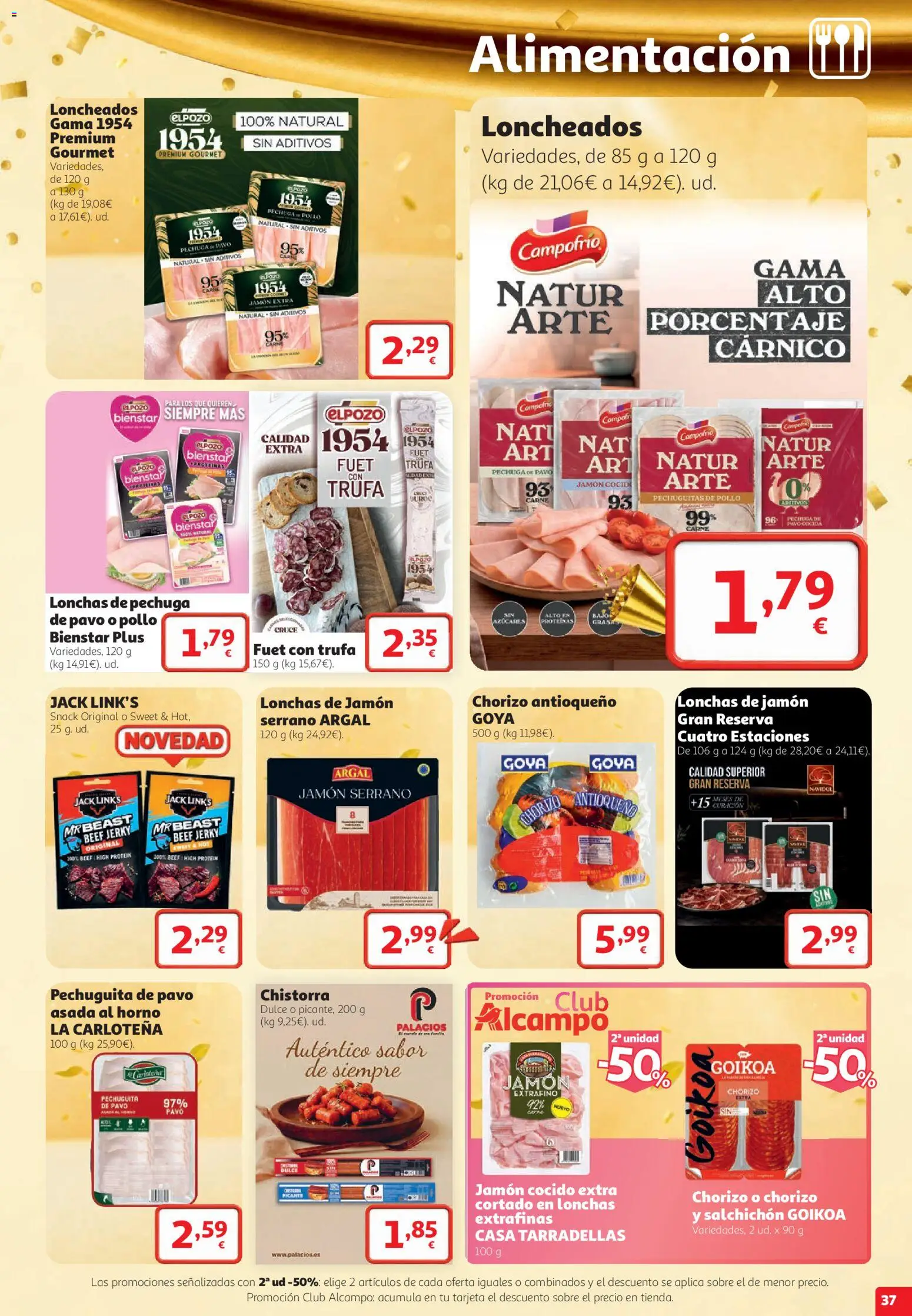 Alcampo folleto Almería │ válido desde el 22/10/2026 | Página: 37 | Productos: Jamón serrano, Horno, Carne, Pollo