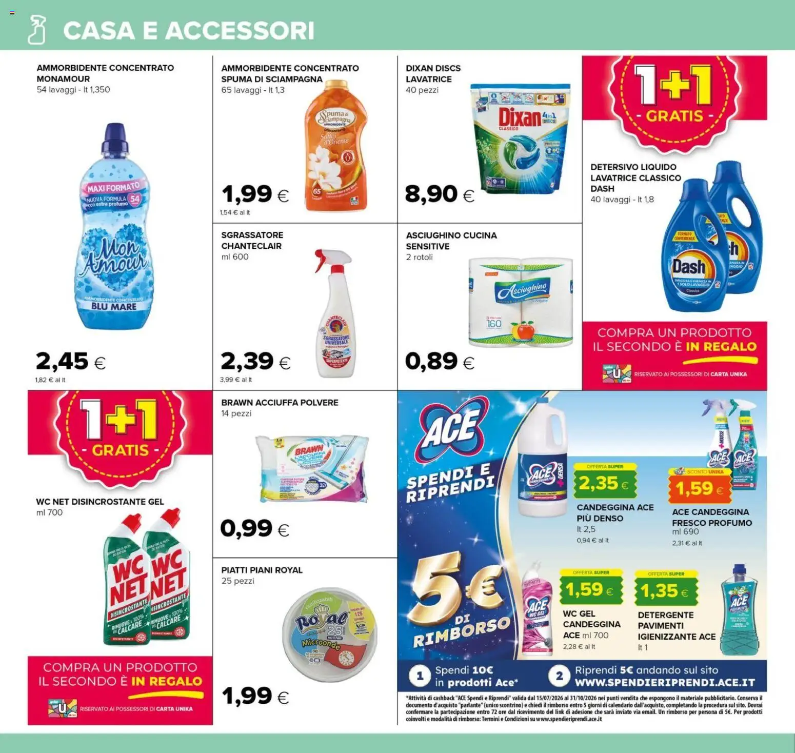 Volantino Oasi del 29/07/2026 | Pagina: 26 | Prodotti: Microonde, Candeggina, Lavatrice, Profumo