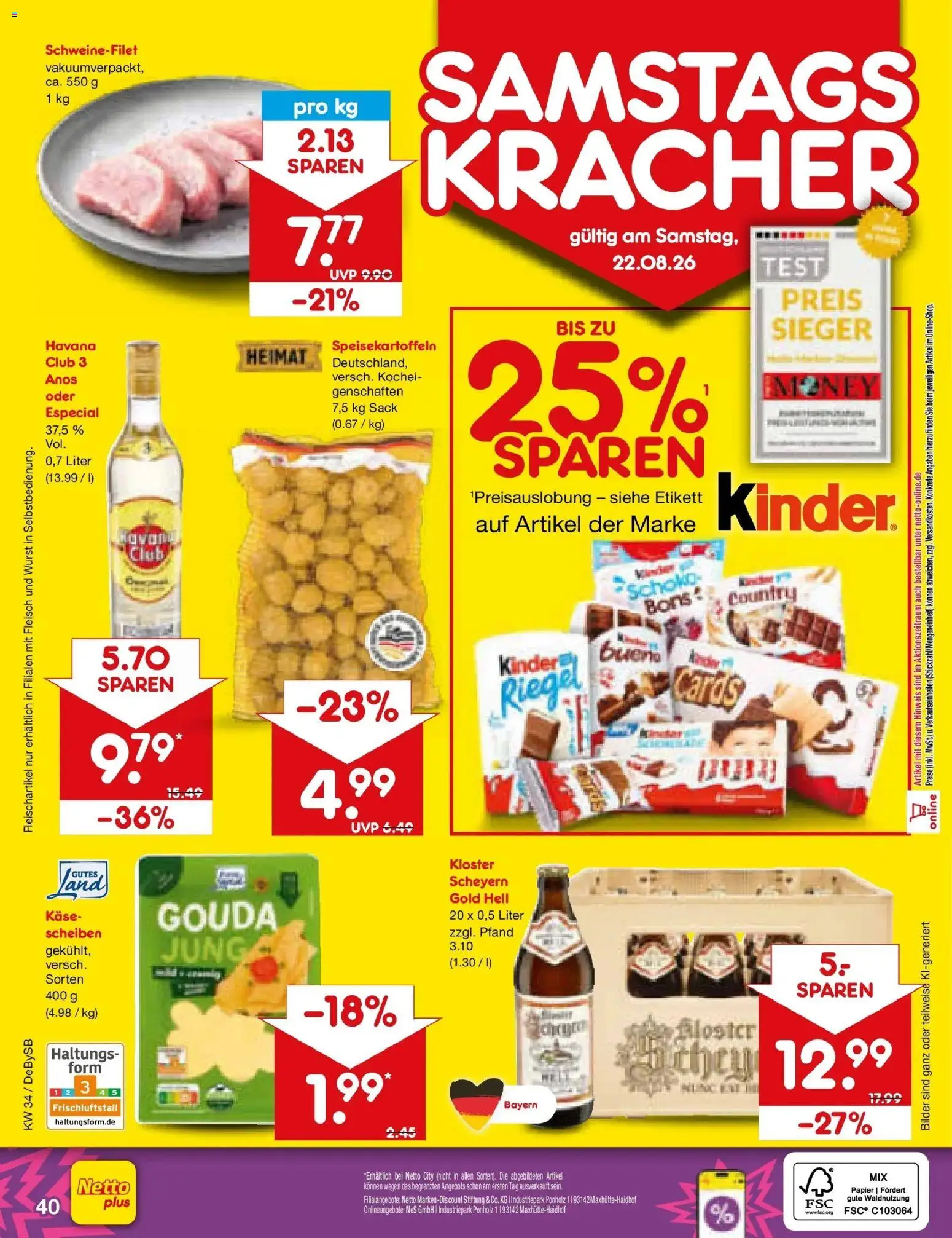 Netto Marken-Discount Prospekt Thierhaupten – gültig ab 17.08.2026 | Seite: 62 | Produkte: Gouda, Bilder, Wurst, Fleisch