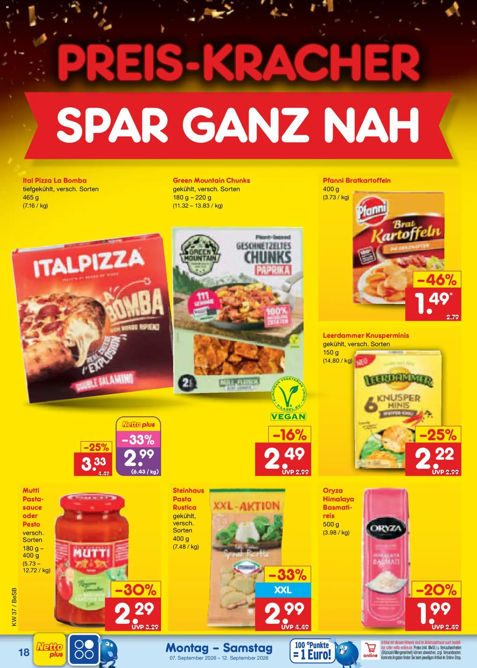 Netto Marken-Discount Prospekt – gültig ab 07.09.2026 | Seite: 26 | Produkte: Leerdammer, Kartoffeln, Paprika, Pasta