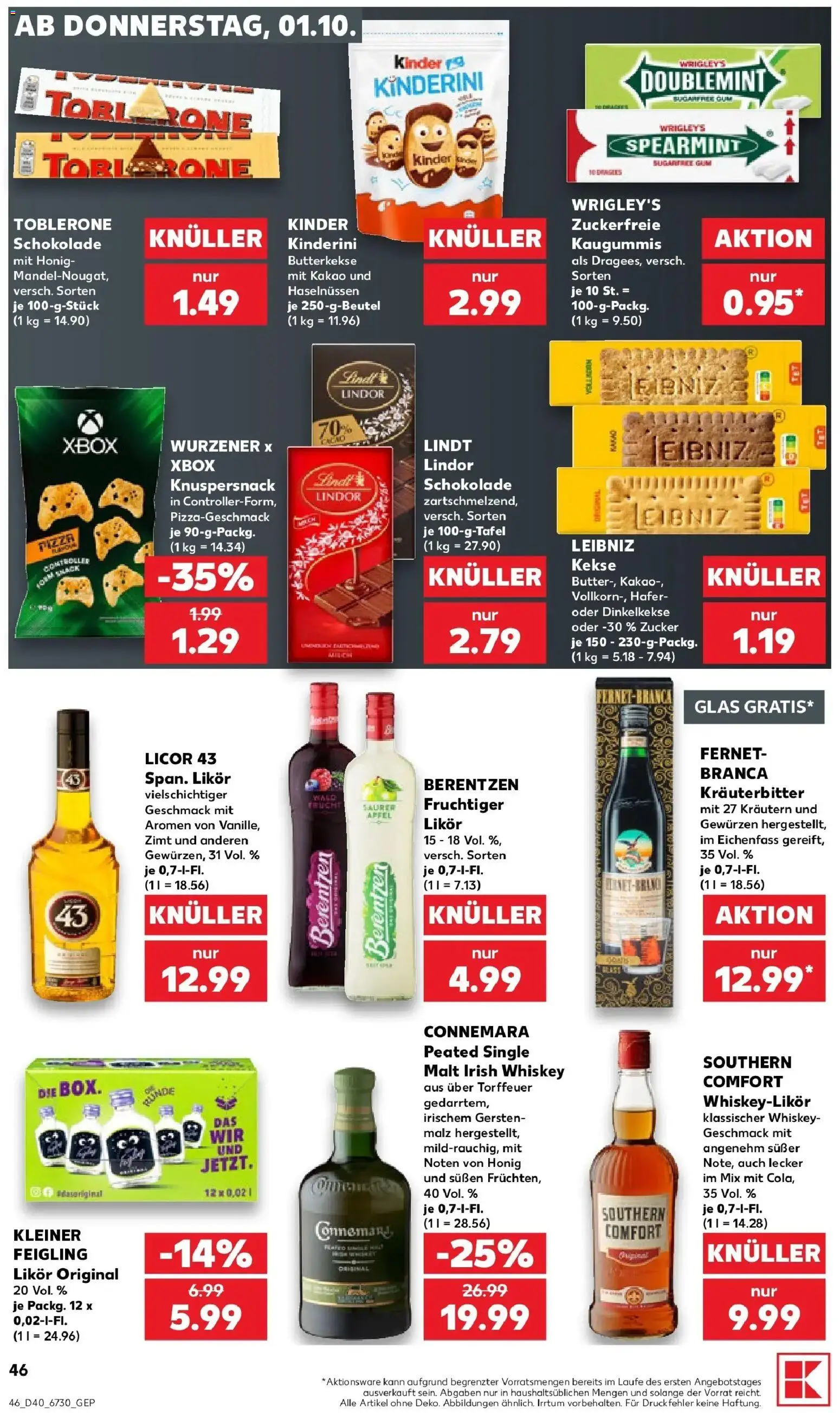 Prospekt Kaufland ab 28.09.2026 » Angebote Online zum Blättern | Seite: 56 | Produkte: Xbox, Lindor, Lindt, Berentzen