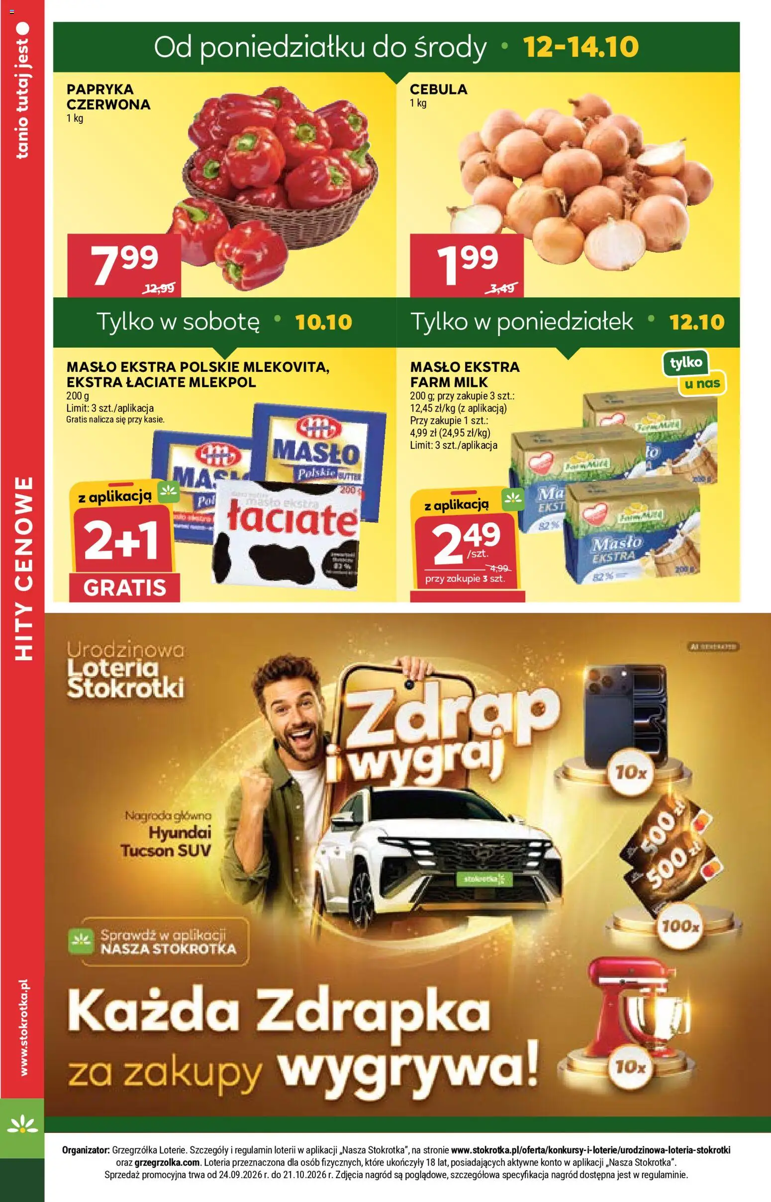 Stokrotka gazetka od 08.10.2026 | Strona: 6 | Produkty: Stokrotka, Cebula, Papryka, Masło