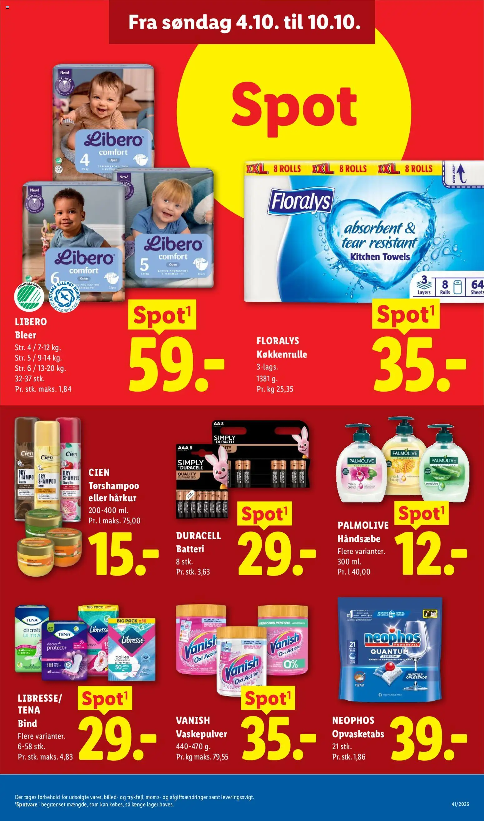 Lidl tilbudsavis – gyldig fra 04/10/2026 | Side: 11 | Produkter: Shampoo, Vaskepulver, Tablets, Søm