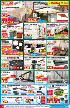 Norma Flugblatt ab 22.06.2026 gültig | Seite: 4 | Produkte: Wasser, Batterie, Dusche, Blumentopf