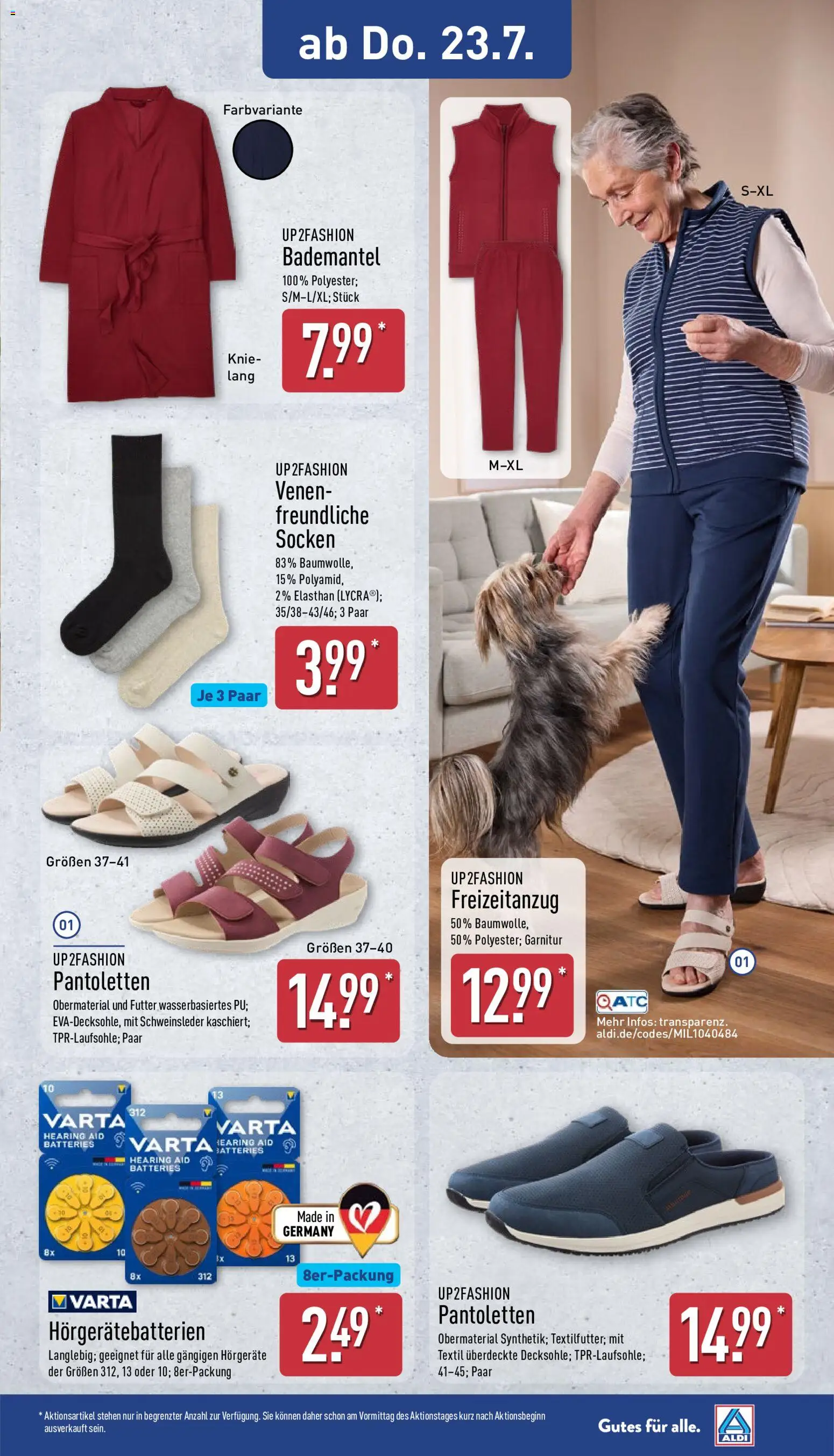 Aldi Ausblick – gültig ab 20.07.2026 | Seite: 11 | Produkte: Up2fashion, Socken, Bademantel