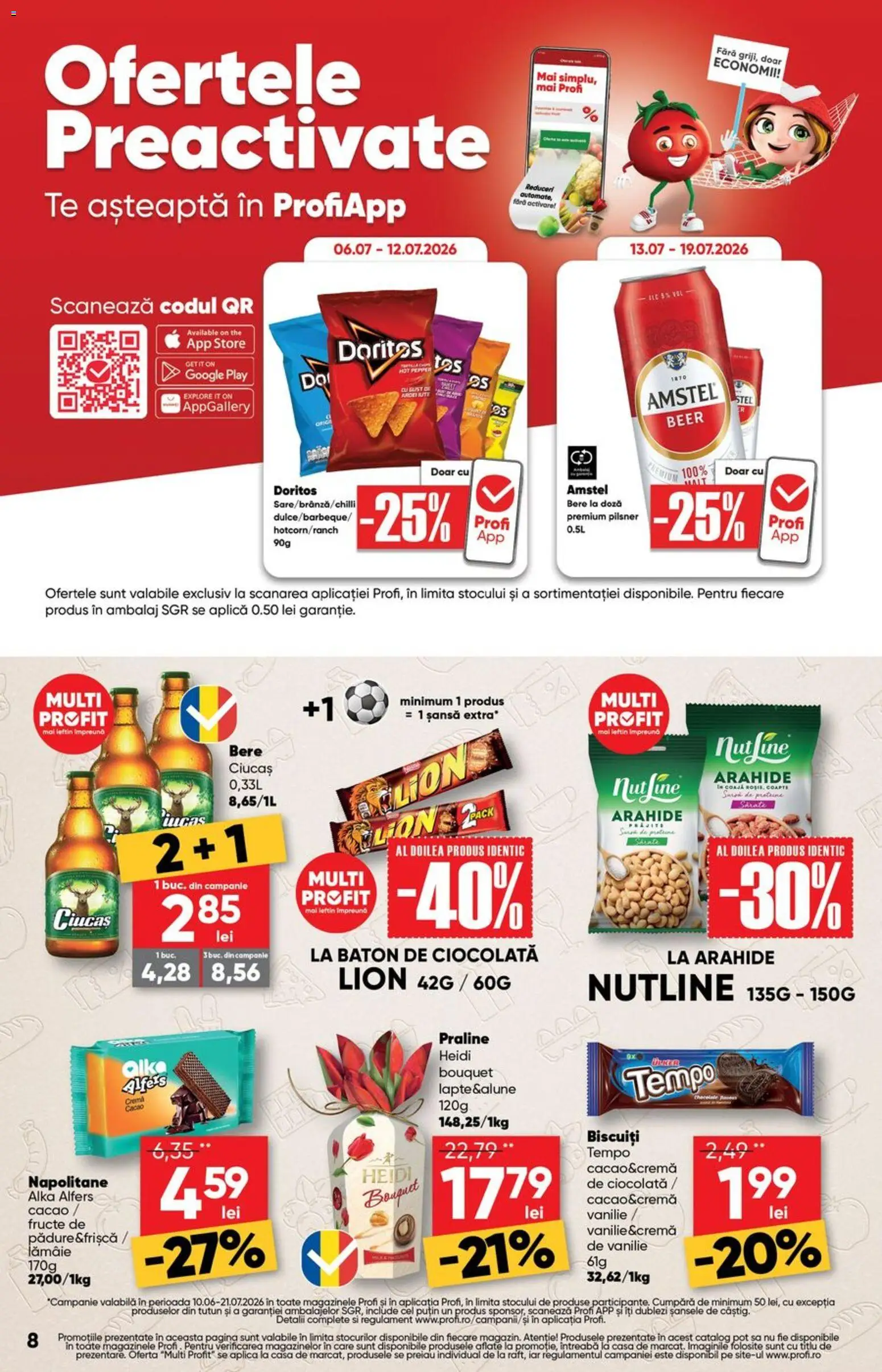 Noul catalog Profi – valabil de la 08.07.2026 | Pagină: 8 | Produse: Lapte, Cremă, Frișcă, Biscuiți
