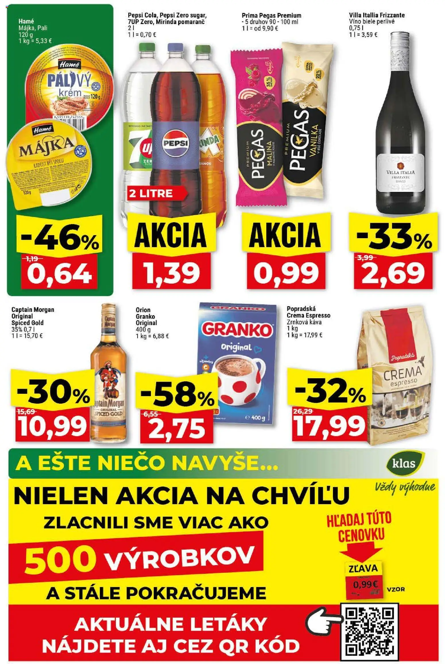 Nové Klas akcie – leták je platný od 13.08.2026 | Strana: 2 | Produkty: Káva, Pepsi, Pepsi Zero, Zrnková káva
