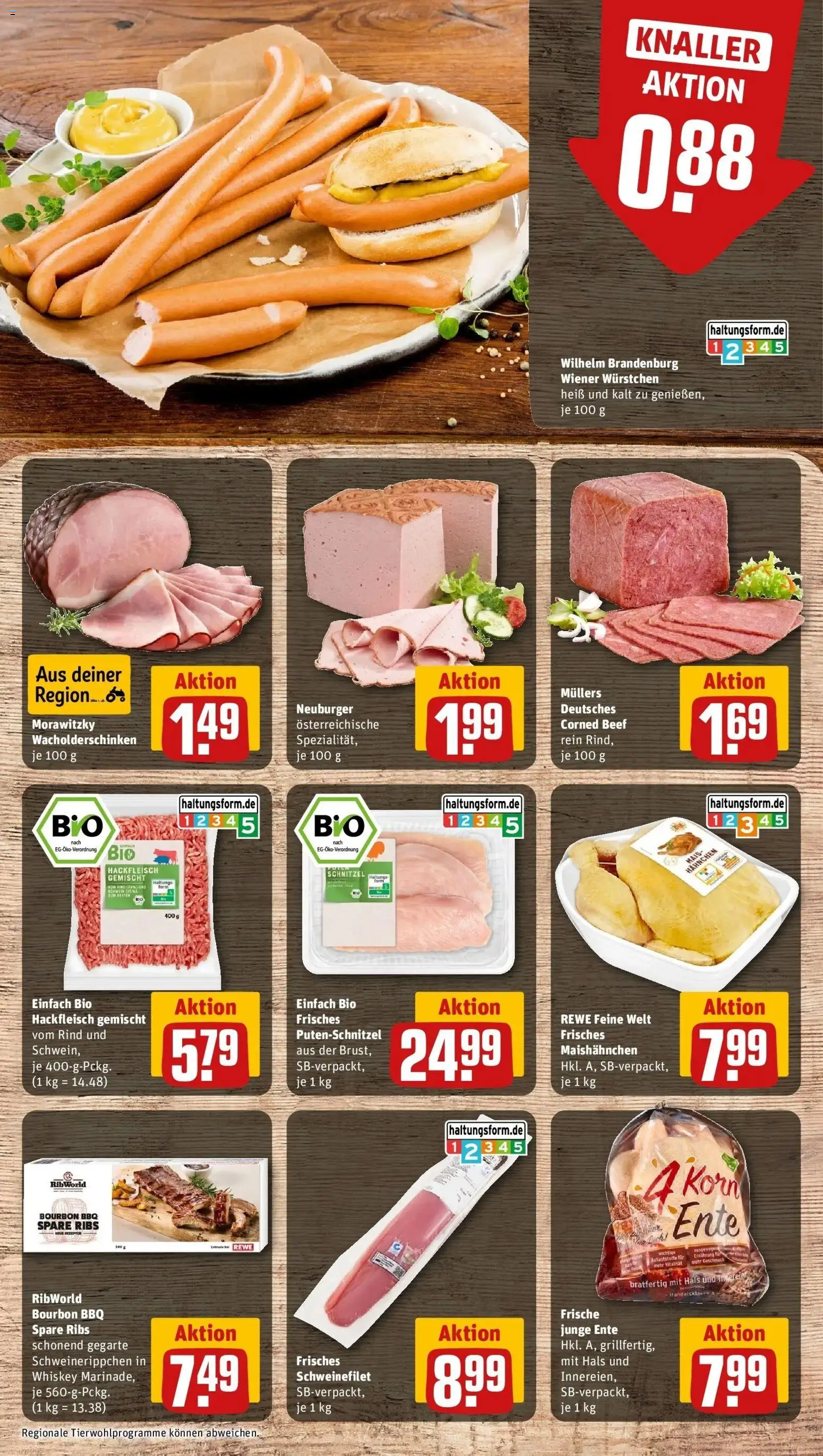 REWE Prospekt ab 28.09.2026 zum Blättern » Angebote | Seite: 14 | Produkte: Hahnchen, Schnitzel, Putenschnitzel, Bourbon