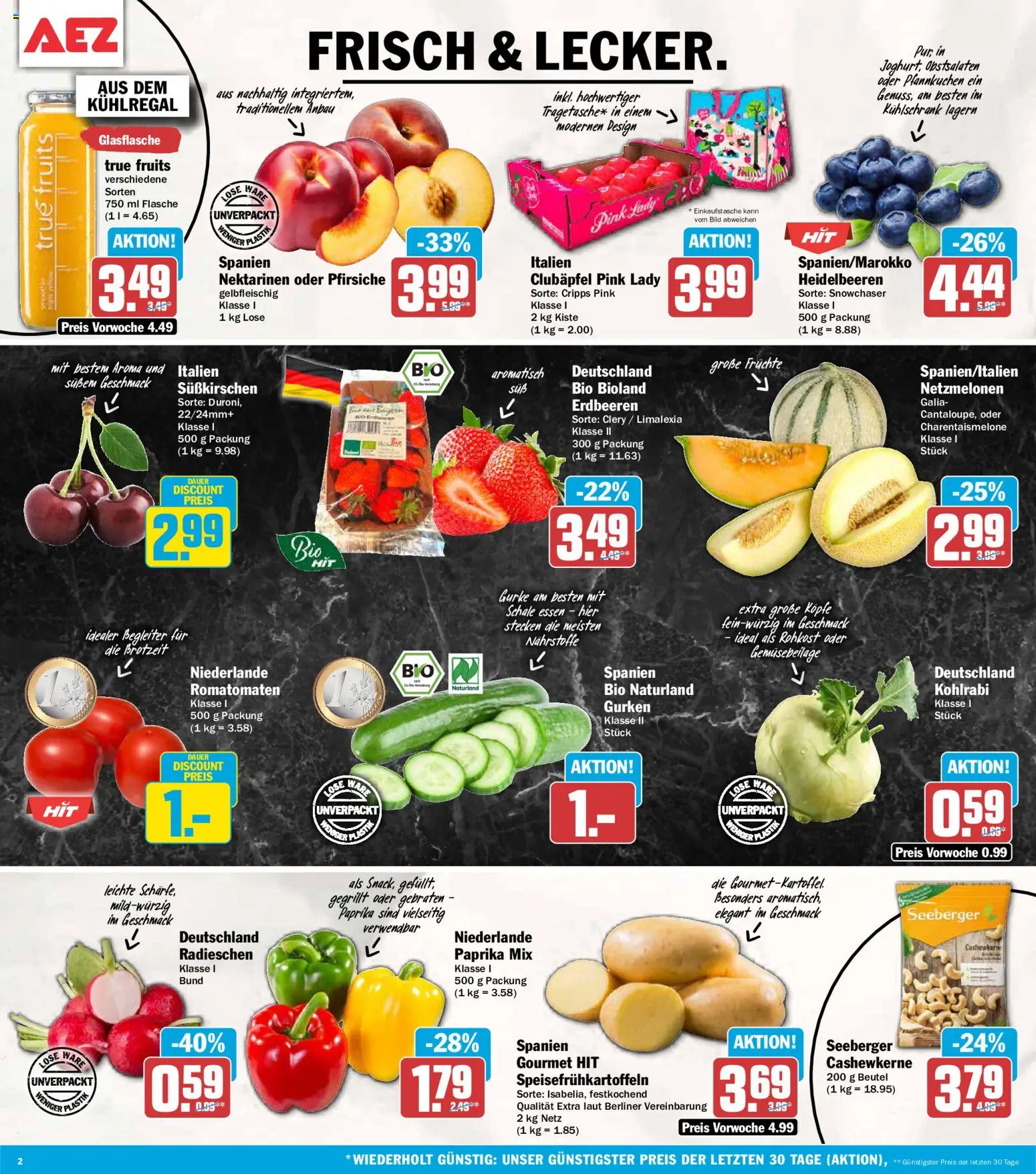 AEZ Prospekt – gültig ab 08.06.2026 | Seite: 2 | Produkte: Berliner, Kohlrabi, Erdbeeren, Gurken