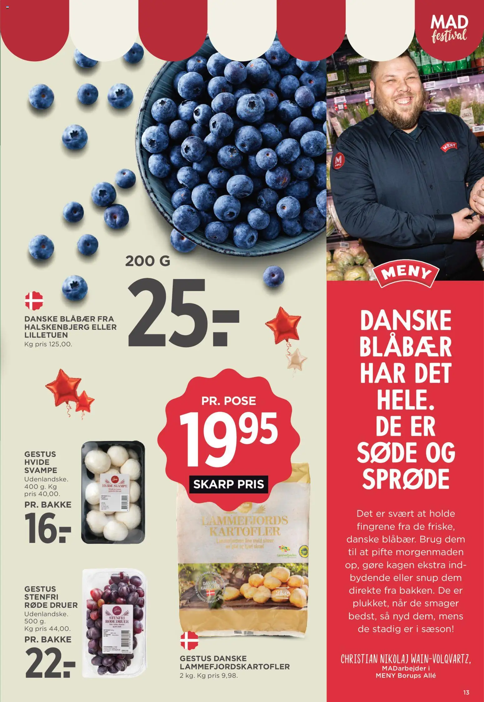 Meny tilbudsavis – gyldig fra 04/09/2026 | Side: 15 | Produkter: Blåbær, Svampe, Kartofler, Druer
