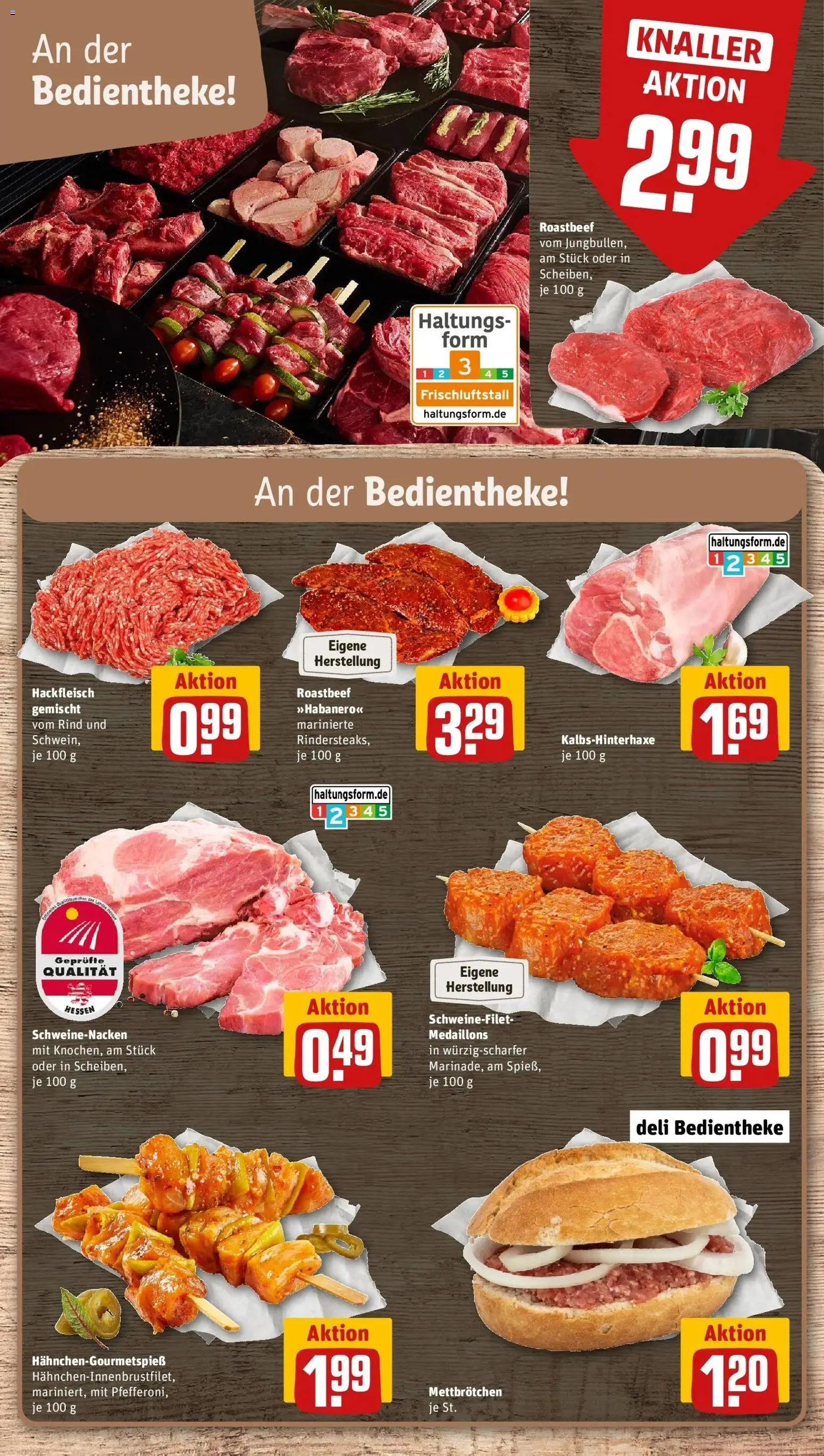 REWE Prospekt ab 10.08.2026 zum Blättern » Angebote | Seite: 6 | Produkte: Schweinenacken, Roastbeef, Schweinefilet, Hackfleisch