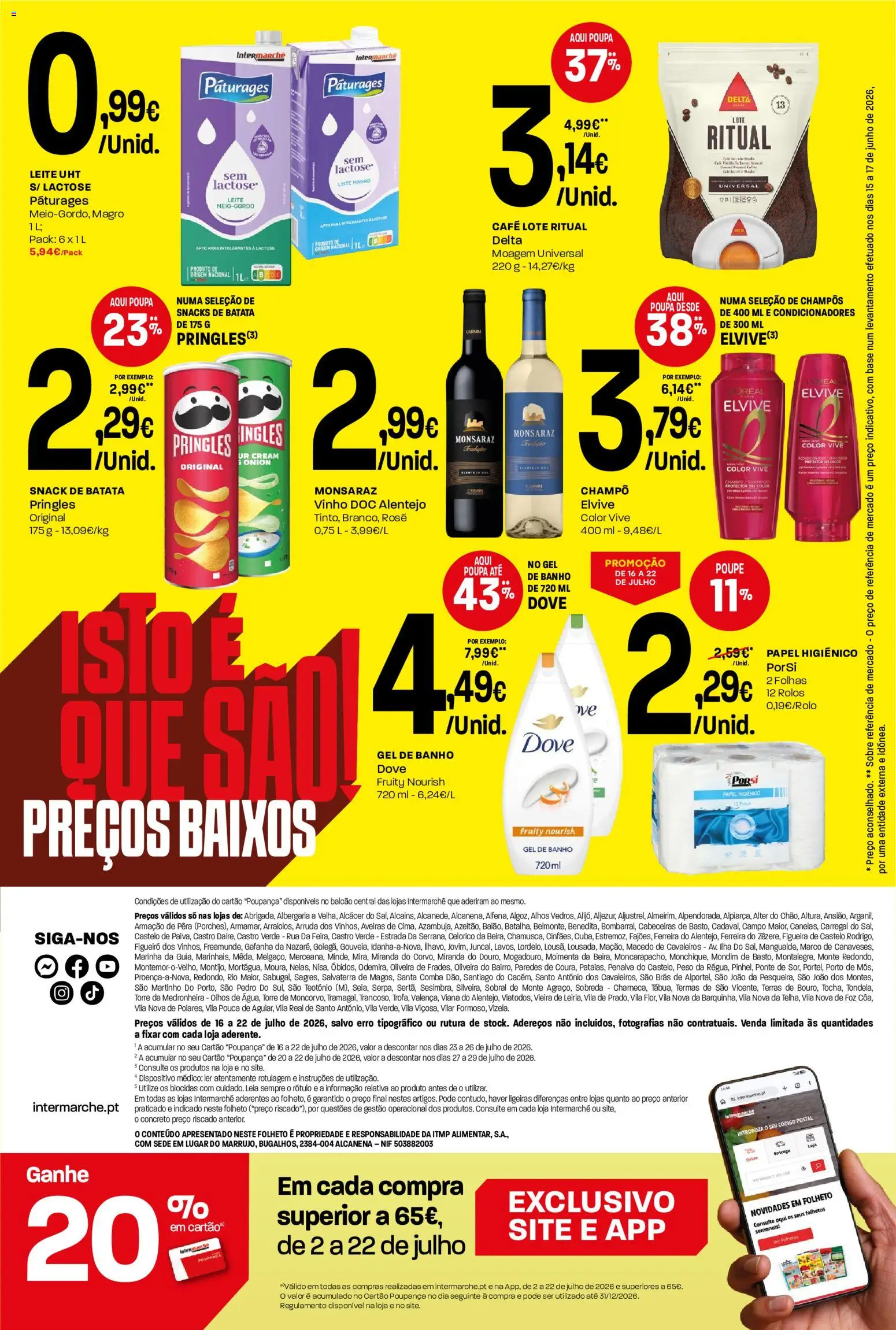 Intermarché Folheto Contact │ válido de 16/07/2026 | Página: 28 | Produtos: Papel higiénico, Alhos, Café, Vinho