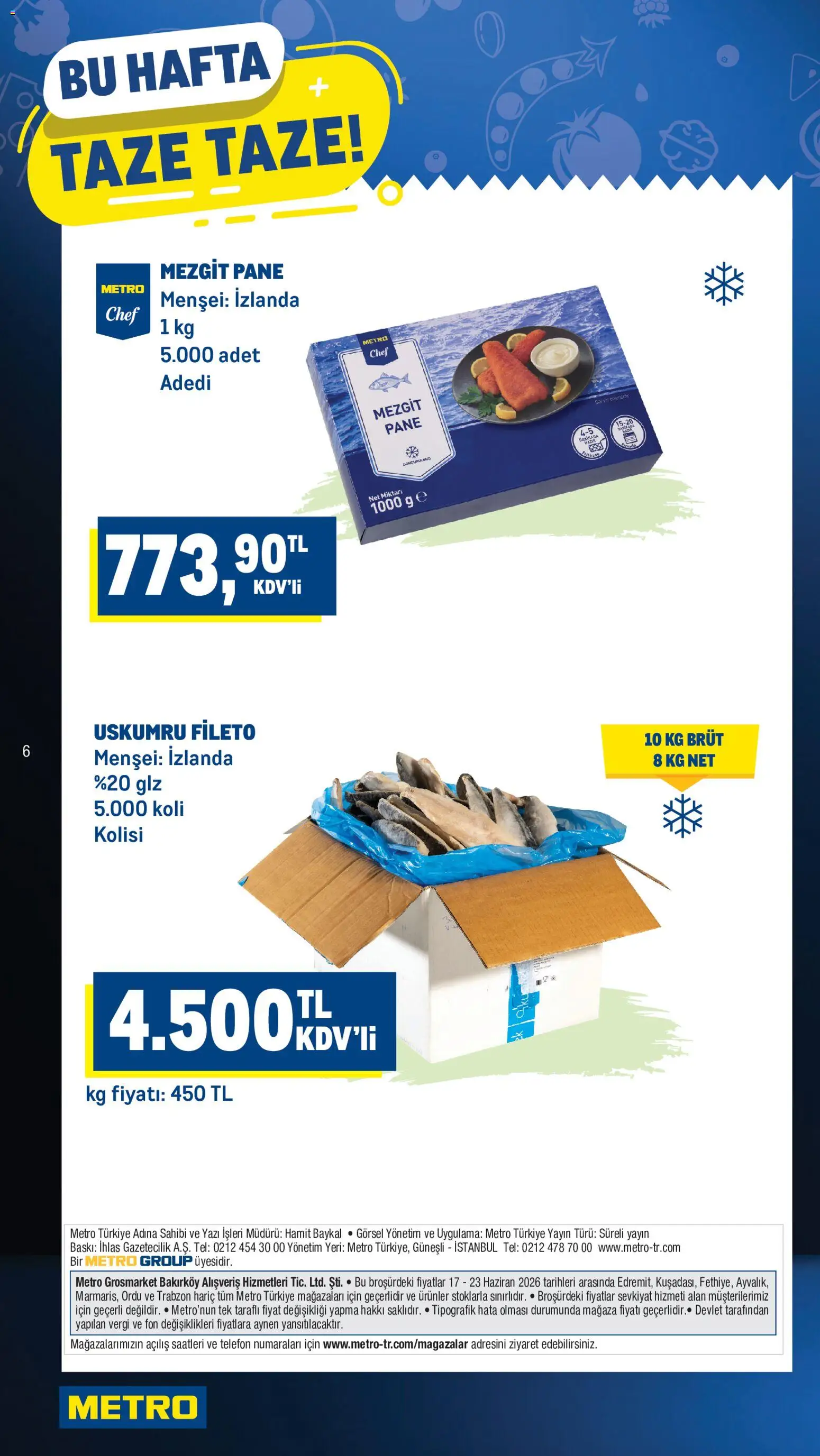 Metro Katalog - 17.06.2026 tarihinden itibaren geçerlidir | Sayfa: 6 | Ürünler: Baskı, Mezgit, Telefon