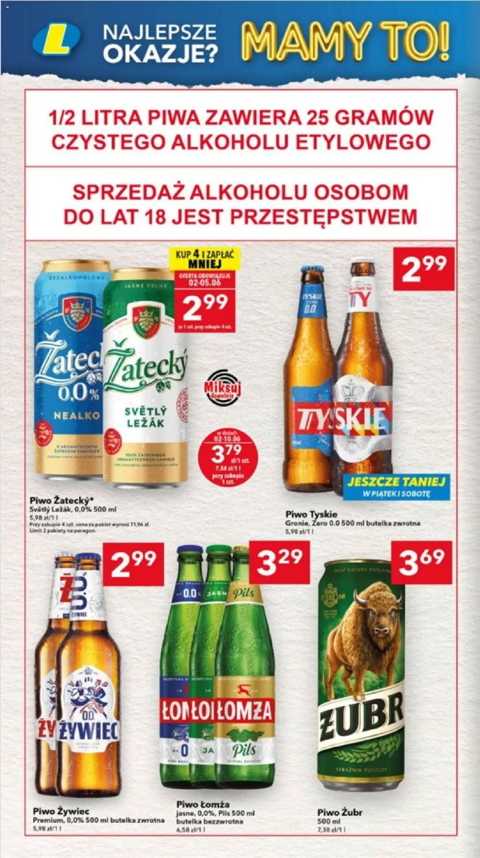 Lewiatan gazetka - Lublin od 02.06.2026 | Strona: 14 | Produkty: Piwo żubr, Leżak, Tyskie, Piwo