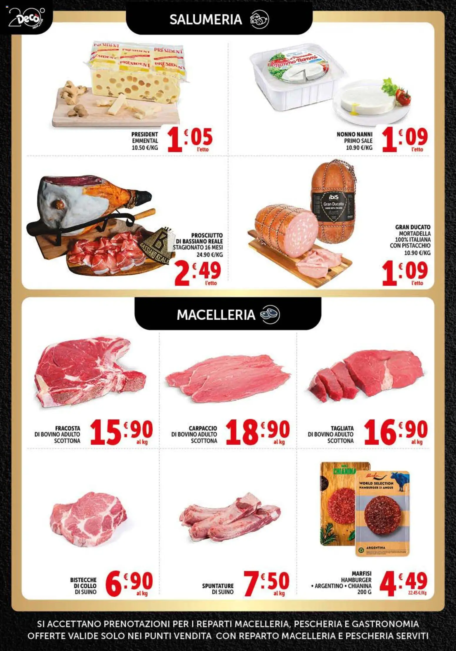 Volantino Decò del 29.05.2026 | Pagina: 4 | Prodotti: Sale, Suino, Mortadella, Emmental