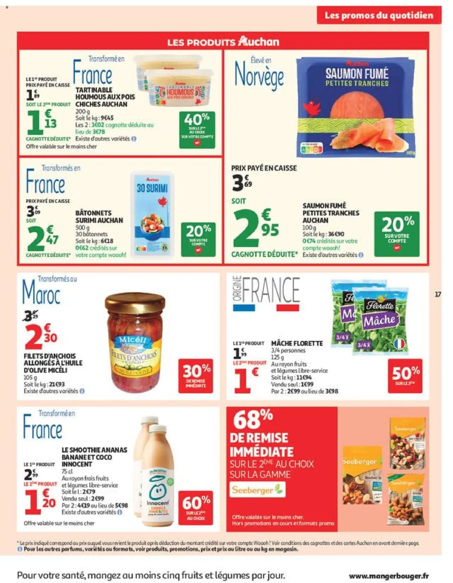 {H1} | Page: 17 | Produits: Pois chiches, Banane, Ananas, Saumon