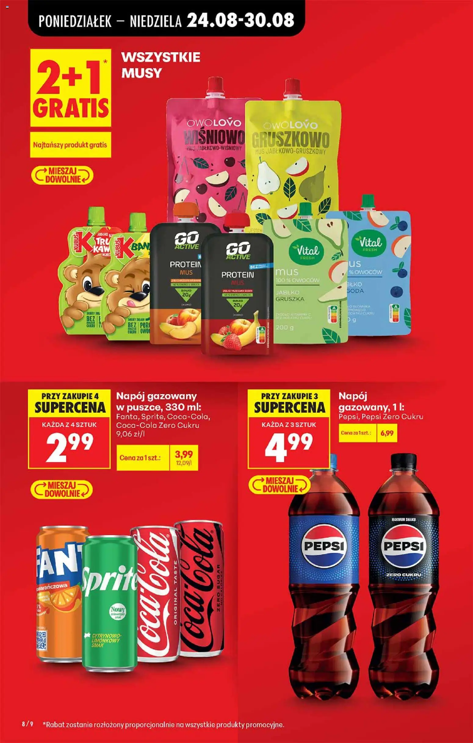 Biedronka Polsko leták od 24.08.2026 | Strana: 8 | Produkty: Pepsi, Coca cola, Sprite, Desky